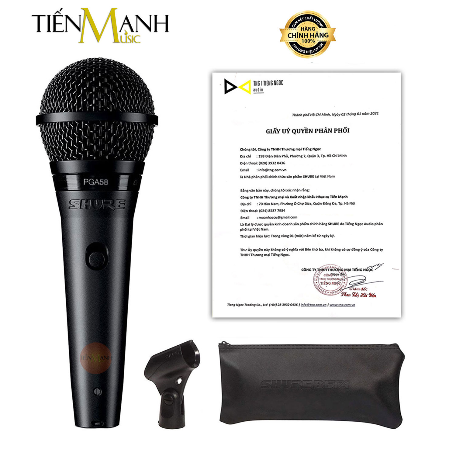 Mic Shure PGA58-LC Micro Cầm Tay Vocal Microphone Karaoke PGA58 - Chính Hãng USA