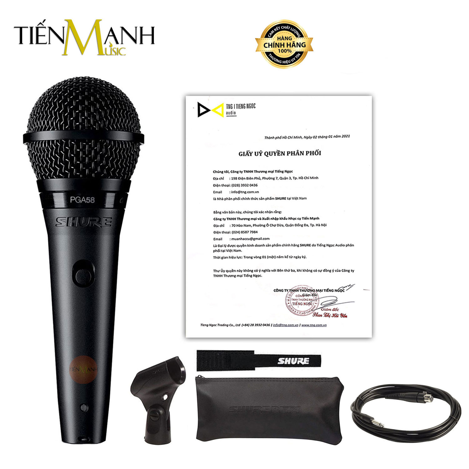 Mic Shure PGA58-QTR Có Dây Cầm Tay Vocal Microphone Karaoke Micro PGA58 - Chính Hãng USA