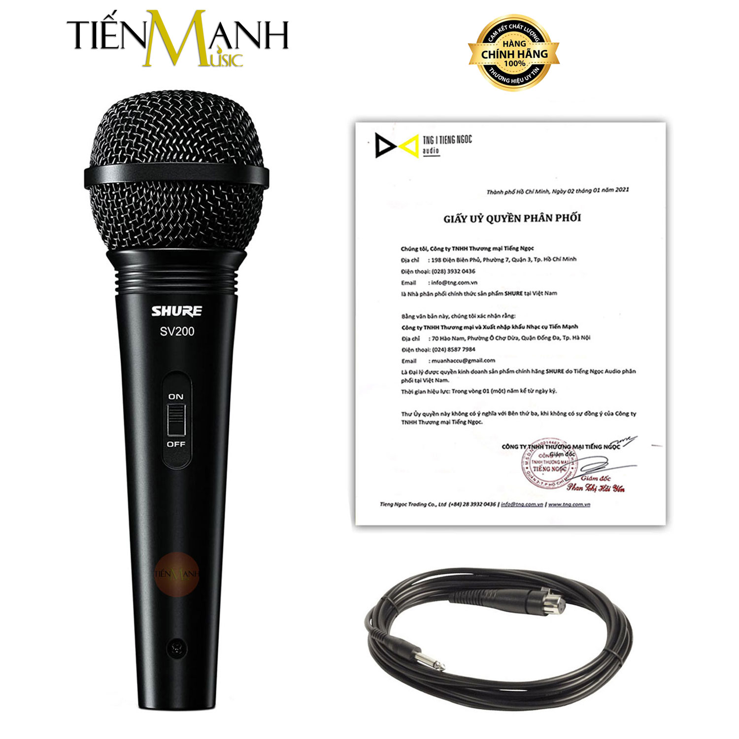 Mic Shure SV200 Có Dây Cầm Tay Vocal Microphone Karaoke Micro SV200-Q-X - Chính Hãng USA