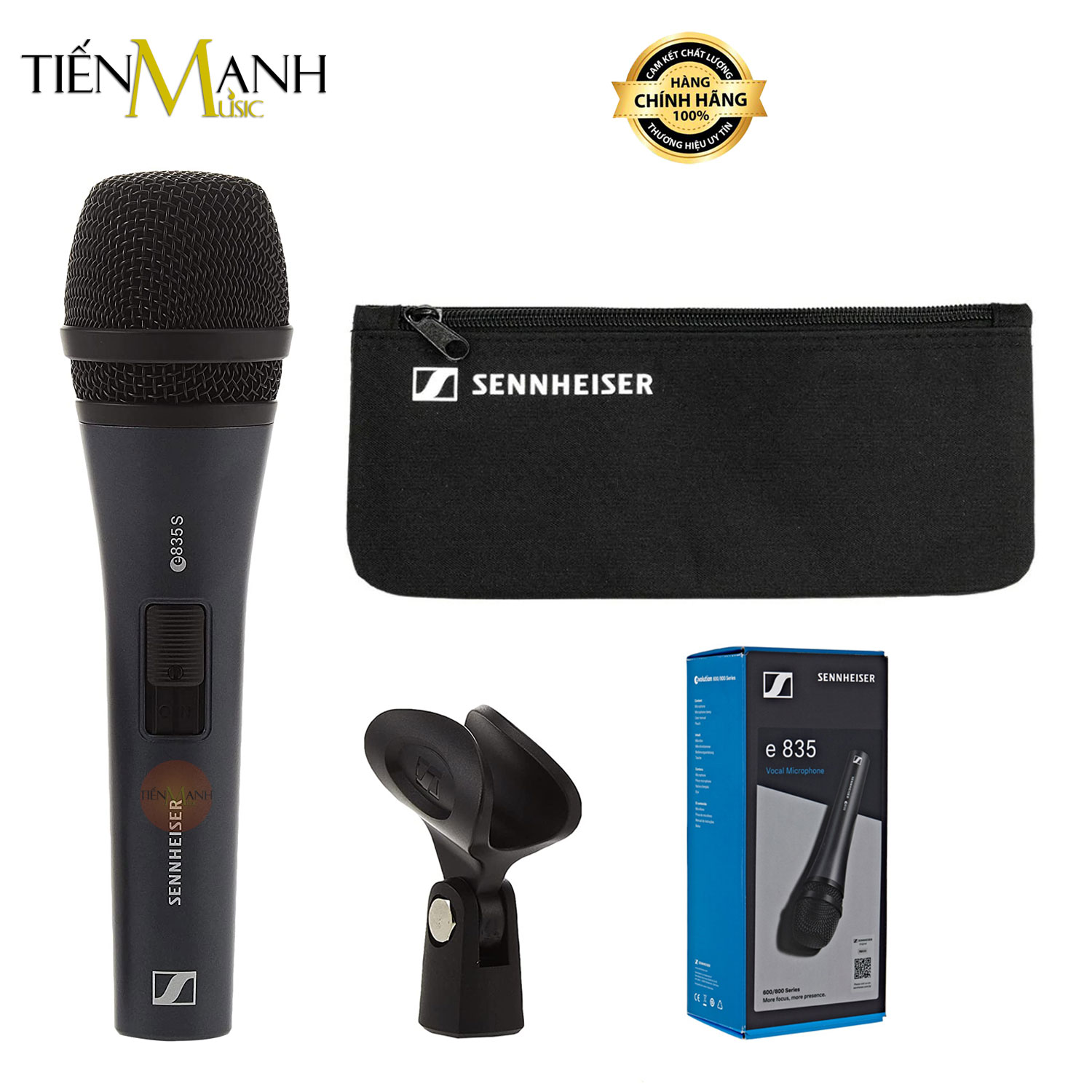 Sennheiser E 835-S Micro Cầm Tay Có Công Tắc E835 Mic Cardioid Dynamic Vocal Microphone E835S