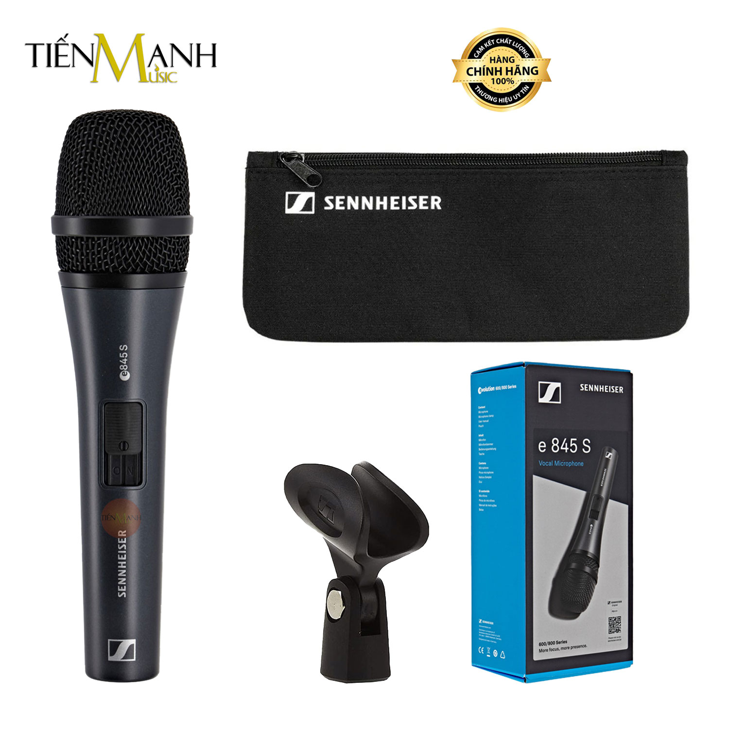 Micro Cầm Tay Sennheiser E845S Có Công Tắc - Mic E845 Dynamic Vocal Microphone E 845-S