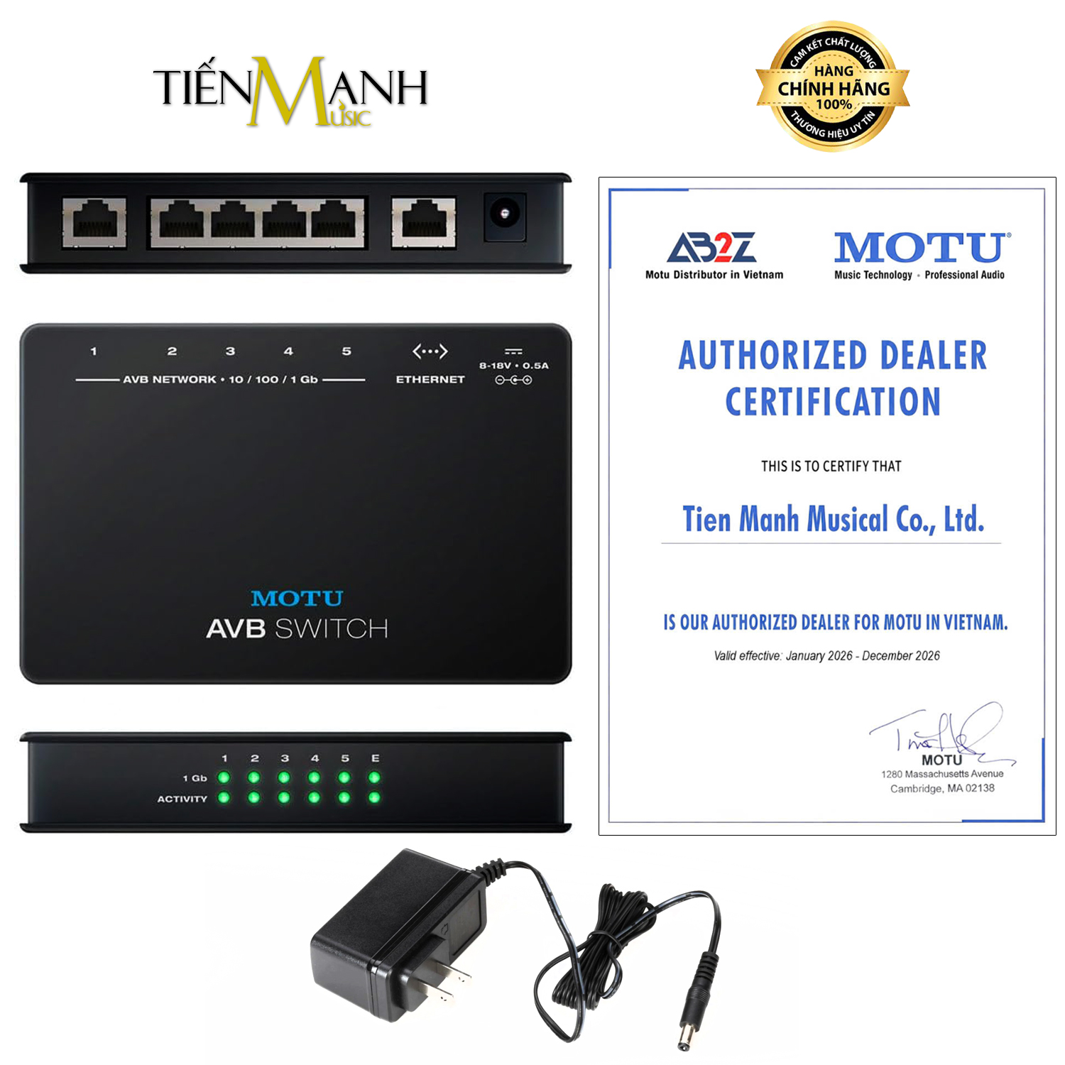 Bộ Chuyển Mạch 5 Cổng Motu AVB Switch Ethernet Audio Interface