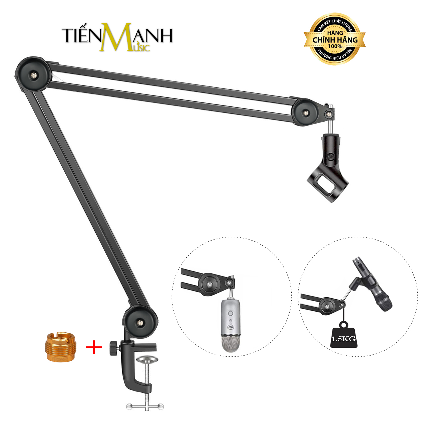 Giá Treo Micro Arm Kẹp Cạnh Bàn Dr.Mic NB46-HY - Chịu Lực 1.5kg (Đen)