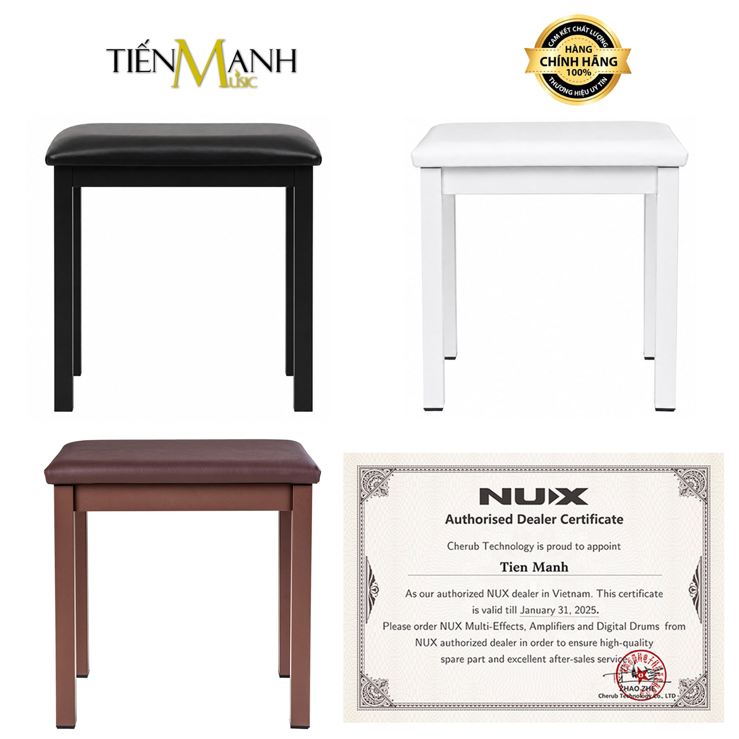 Ghế Đệm Êm Chuyên Dụng Chơi Đàn Piano, Organ NUX NBM2