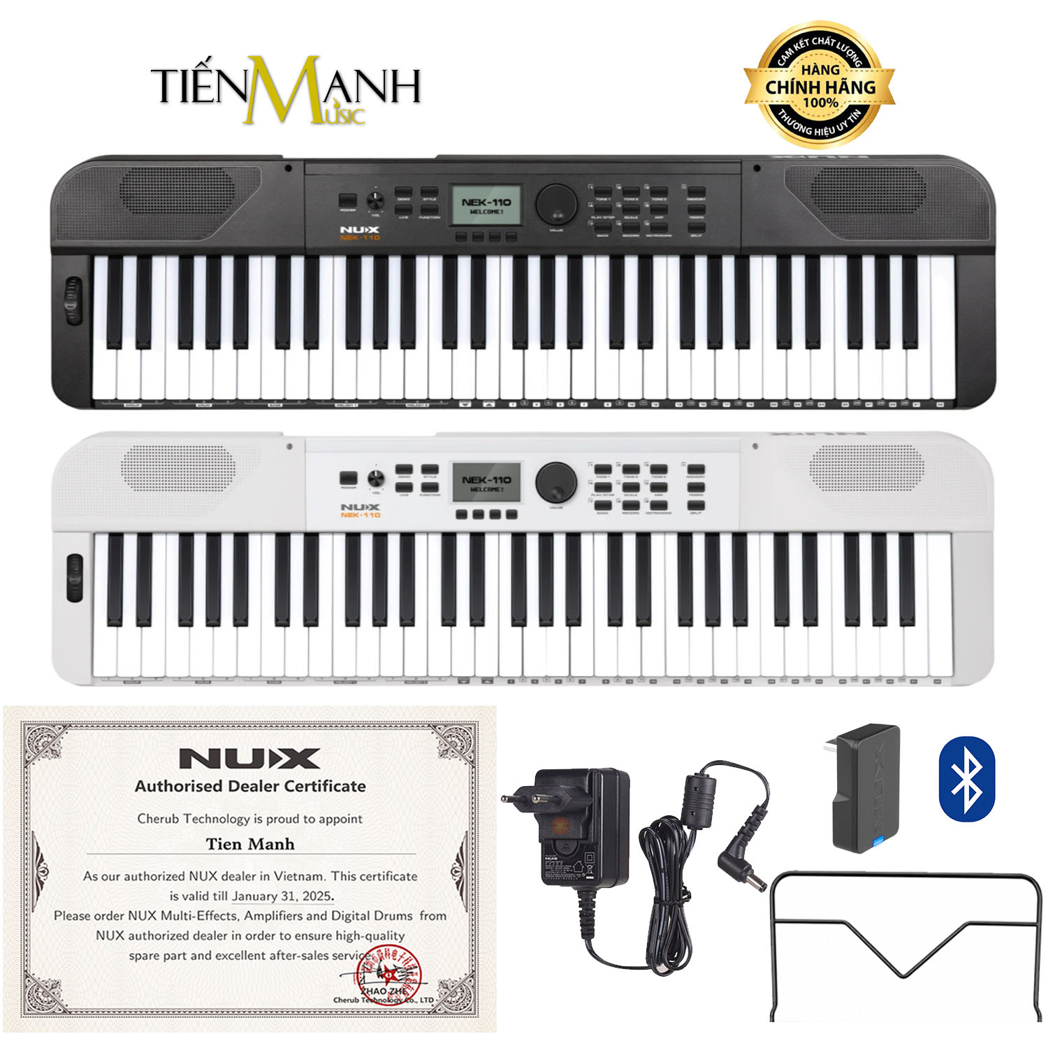 Đàn Organ  61 Phím Cảm Ứng Lực Nux NEK110