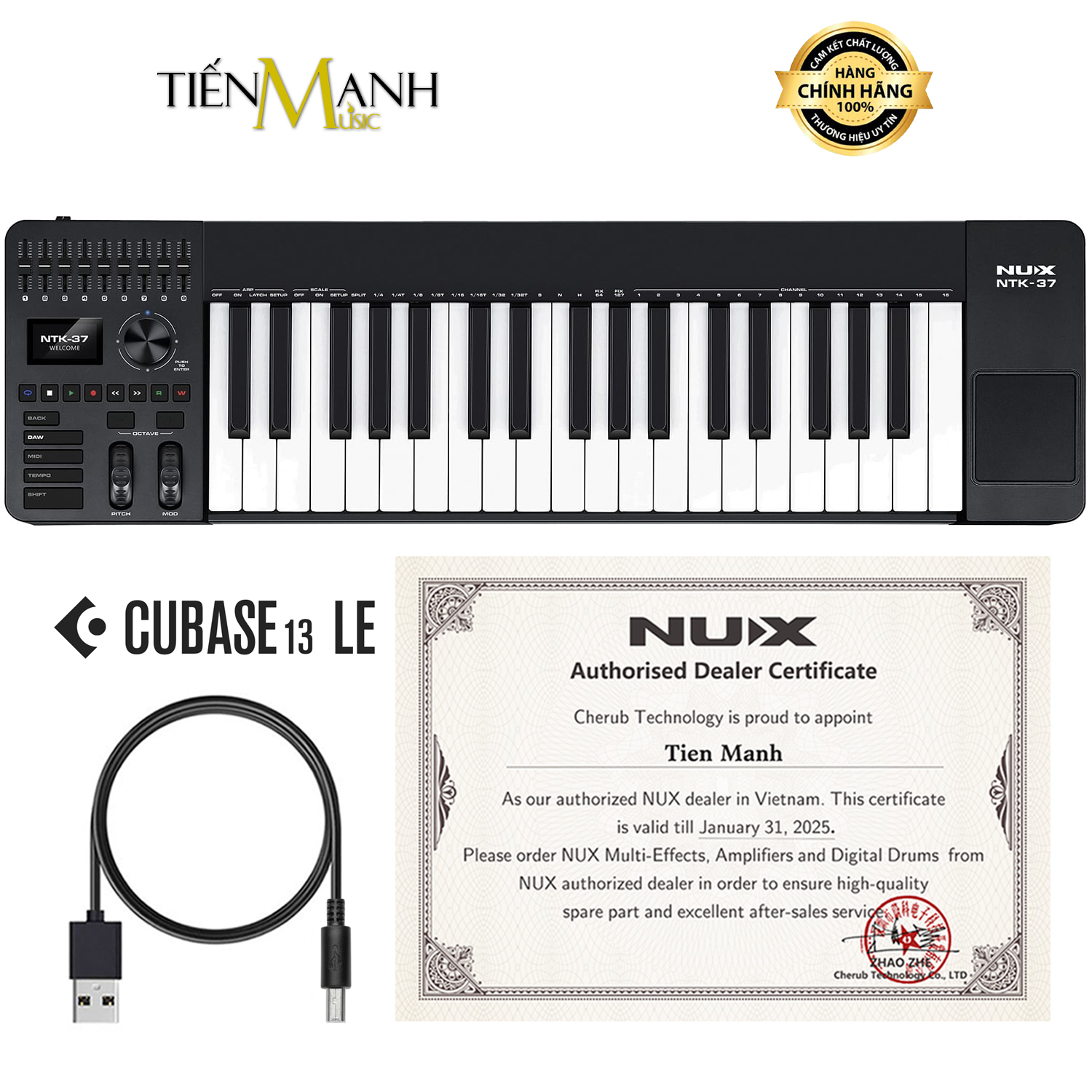 Midi Keyboard Controller 37 Phím Nux NTK37
