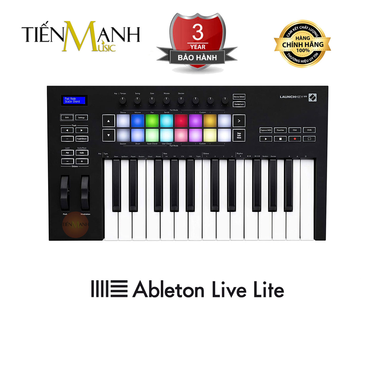 Novation Launchkey 25 MK3 Bàn phím sáng tác - Sản xuất âm nhạc Producer Keyboard Controller for Ableton Live