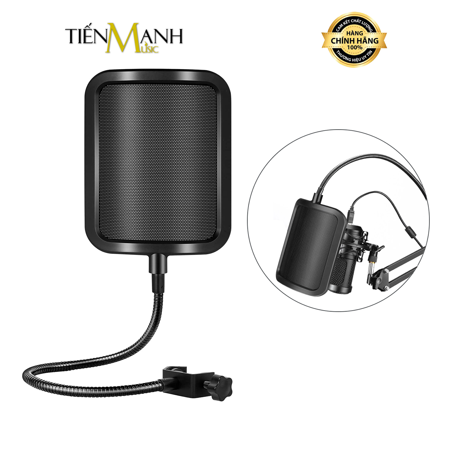 Màng Lọc Âm Kim Loại Cho Micro Pop Shield Hình Chữ Nhật Dr.Mic P02-HY