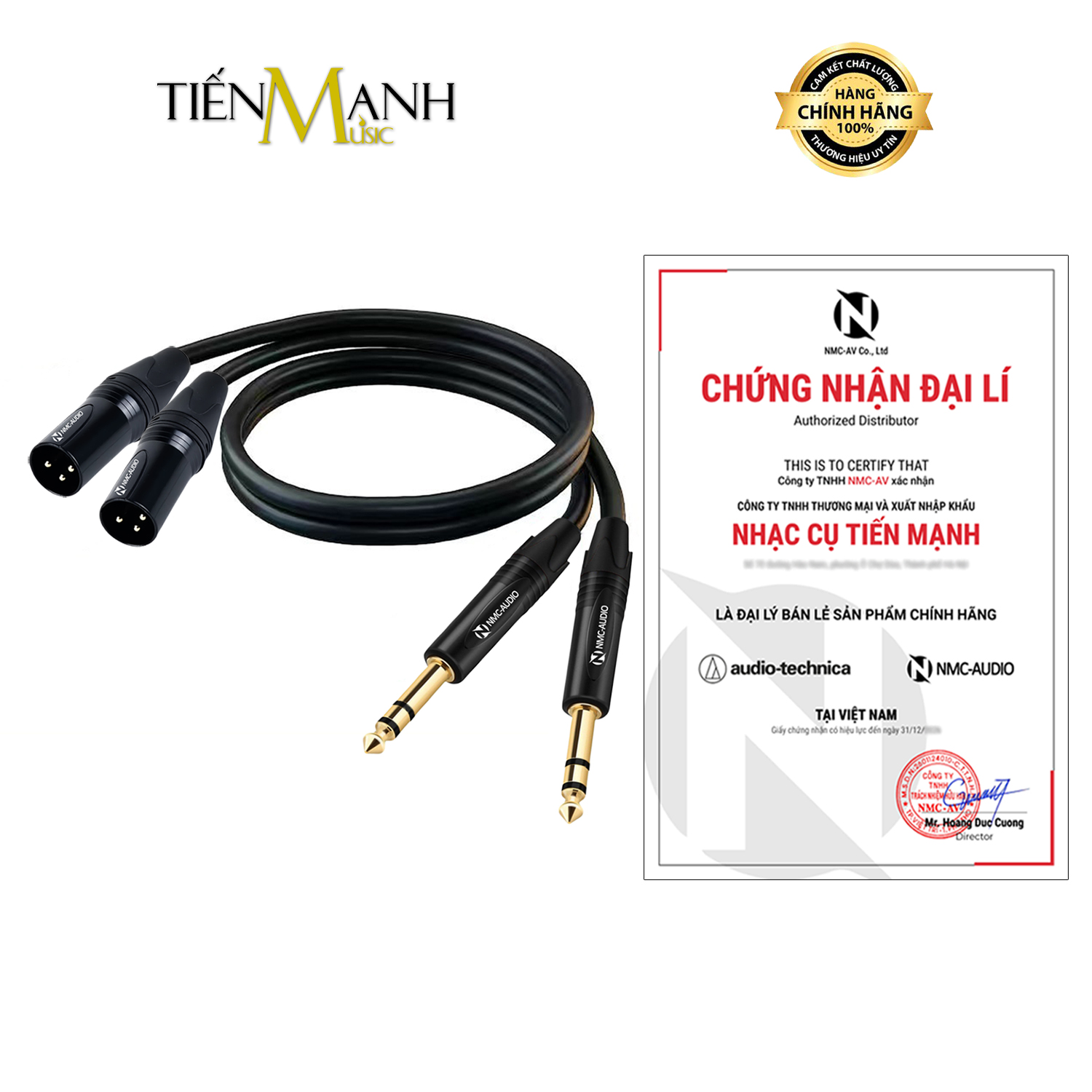 Cặp Dây Cáp 2 Đầu Canon Đực Sang 2 Đầu 6li Stereo Dài 1m NMC-AUDIO SP126