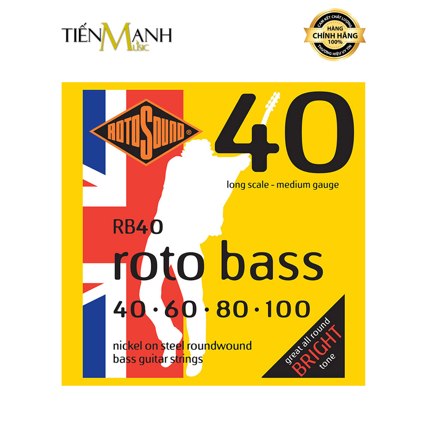 Dây Đàn Guitar Bass Rotosound RB40 4 Strings 40-100