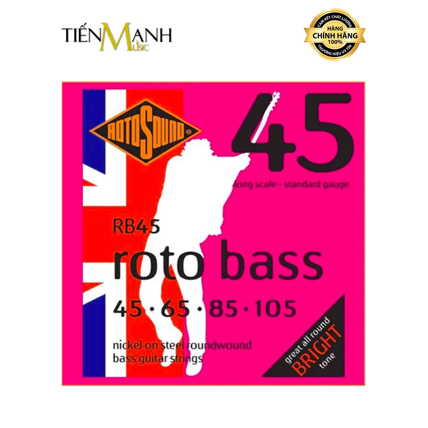 Dây đàn guitar bass Rotosound RB45 Roto Nickel Electric Bass 4 Strings Long Scale 45-105 Standard
