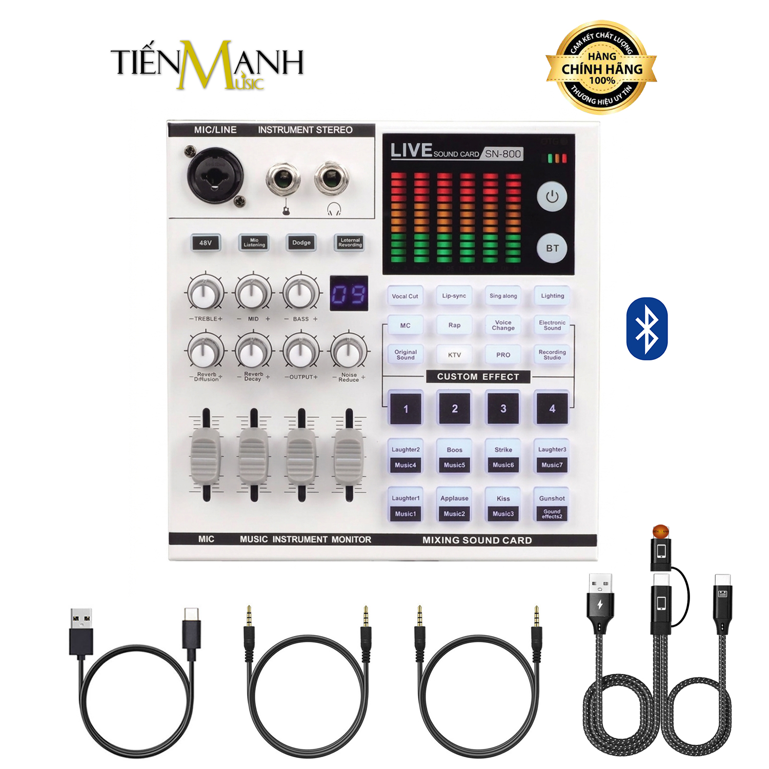 Soundcard Hát Thu Âm Livestream Có Vang SN800