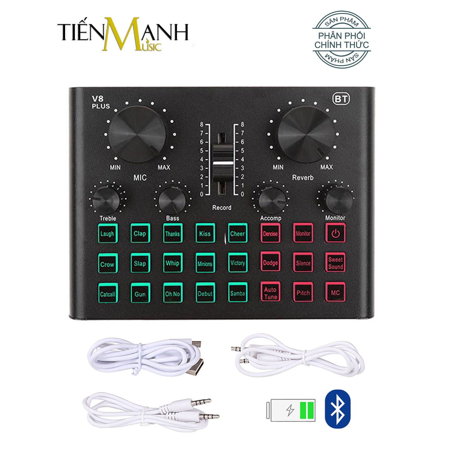 Sound Card Thu Âm Thanh Và Livestream Cuvave V8 Plus - Bluetooth, Pin Sạc USB Audio Interface Soundcard Auto Tune V8Plus
