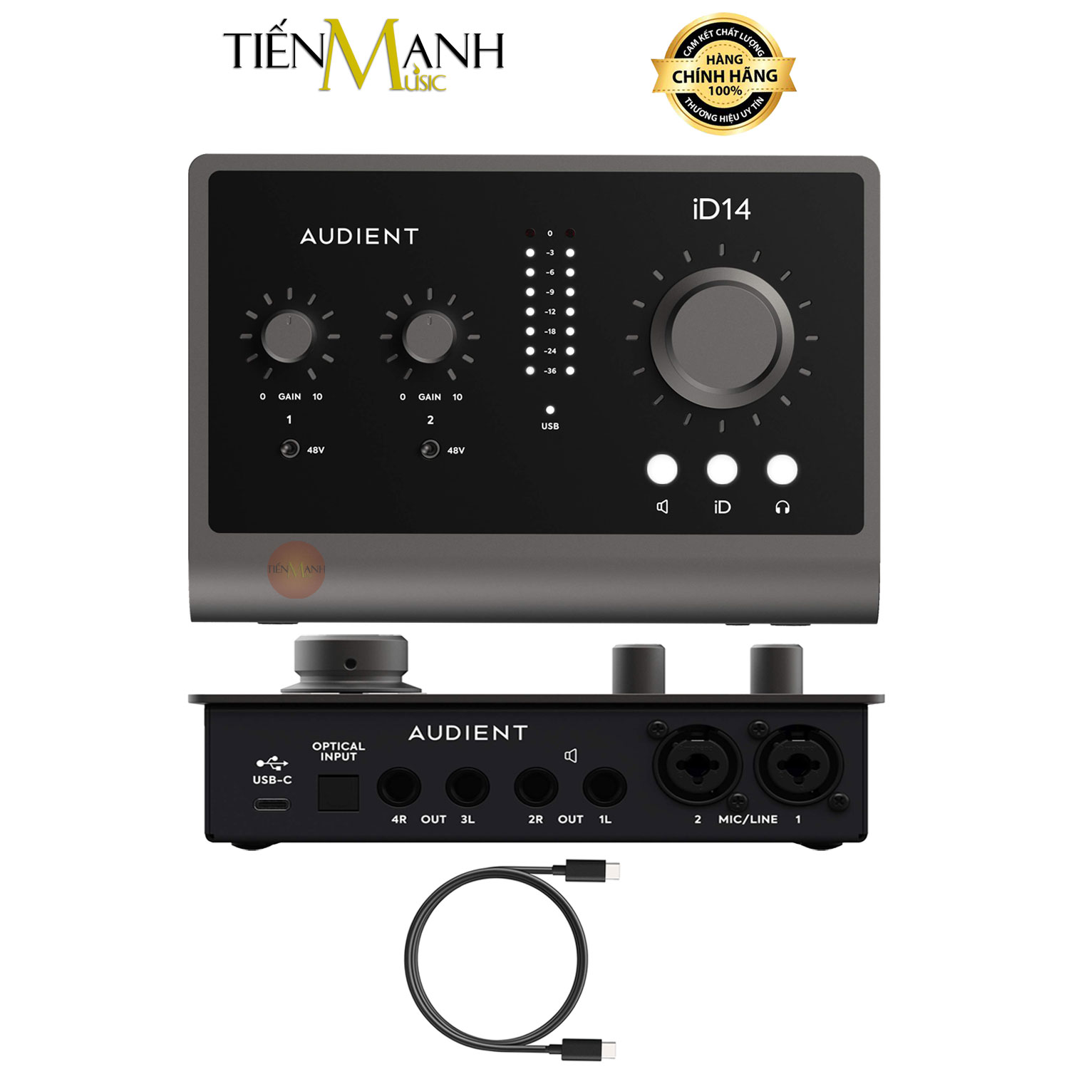 Soundcard Audient iD14 MK2 - Sound Card Bộ Thu Âm Thanh và Livestream MKII USB-C Audio Interface