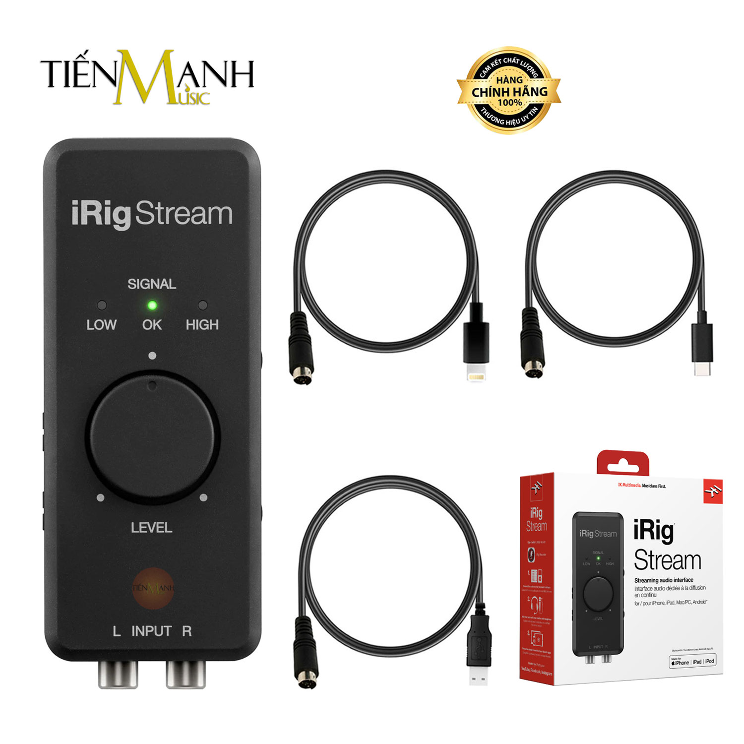 Soundcard Thu Âm LiveStream IK Multimedia iRig Stream Stereo Cho Điện Thoại Nối  Audio Interface
