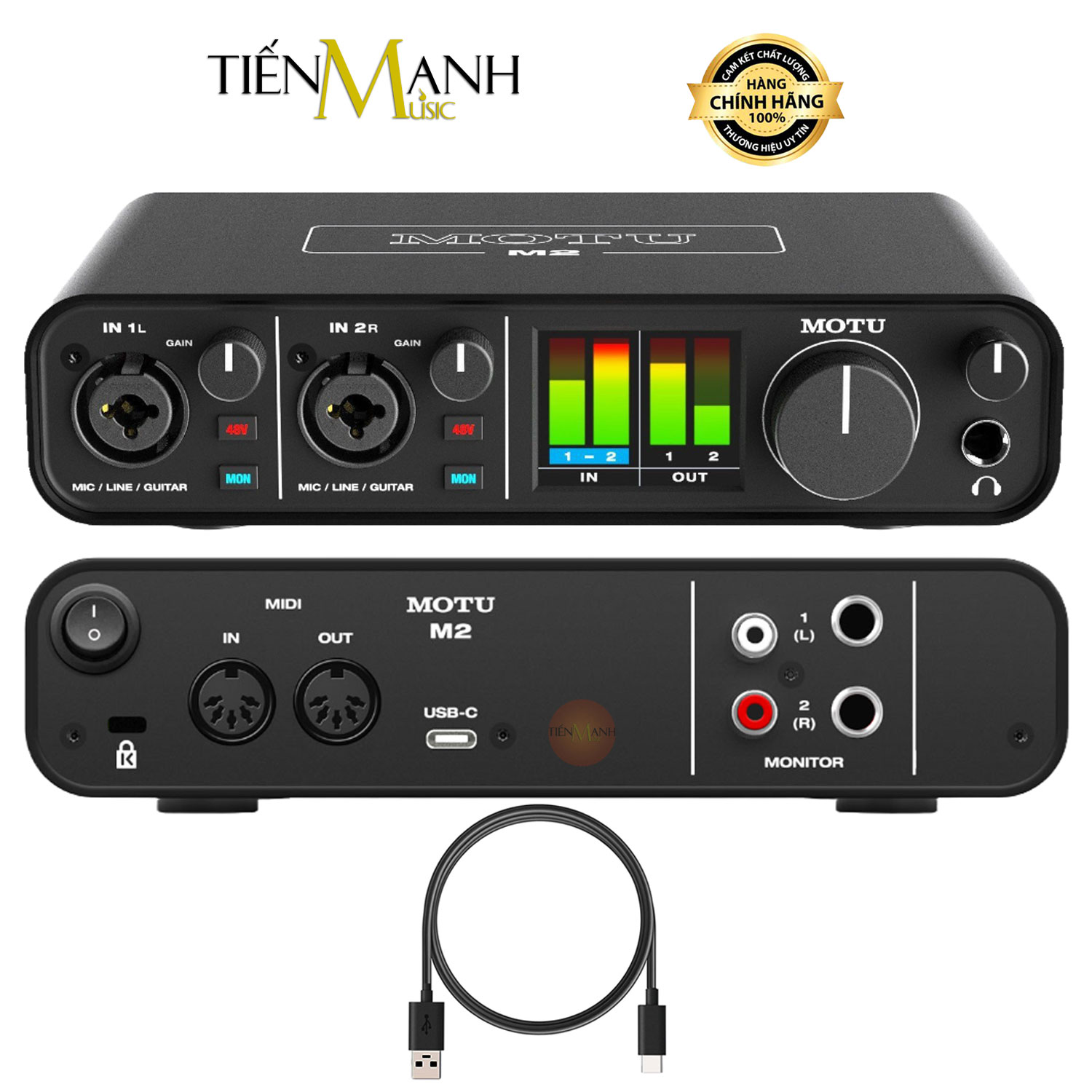 Soundcard MoTu M2 - Sound Card Bộ Thu Âm Thanh và Livestream USB-C Audio Interface