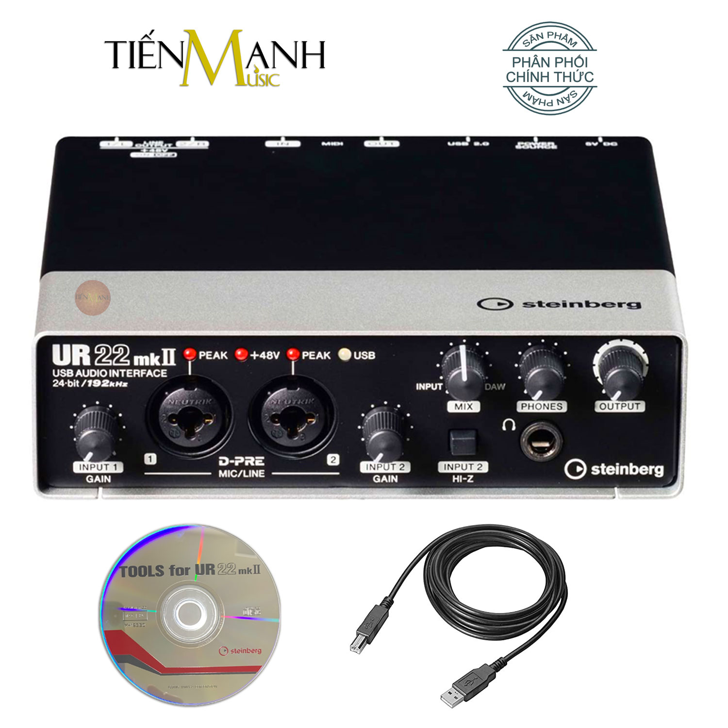 Soundcard Steinberg UR22 MK2 - Sound Card Bộ Thu Âm Thanh và Livestream MK-II  Audio Interface MKII