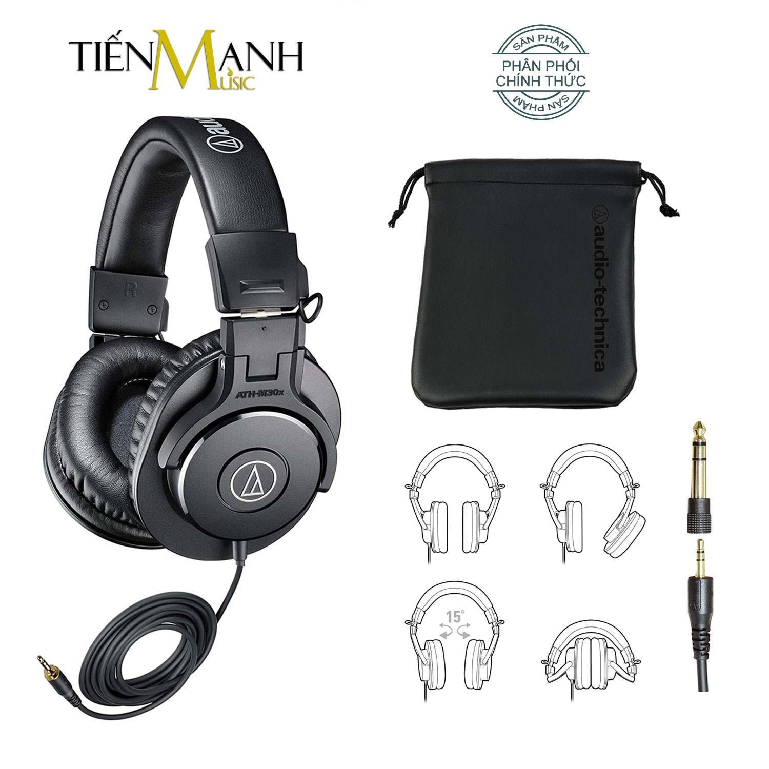 Tai Nghe Kiểm Âm Audio Technica ATH-M30X Studio Monitor Headphones Professional ATH M30X