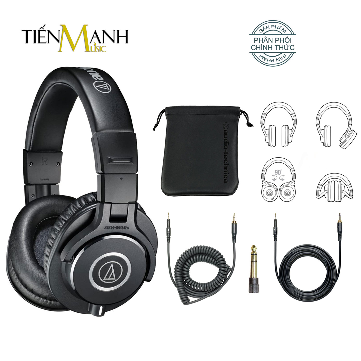 Tai Nghe Kiểm Âm Audio Technica ATH-M40X Studio Monitor Headphones Professional ATH M40X