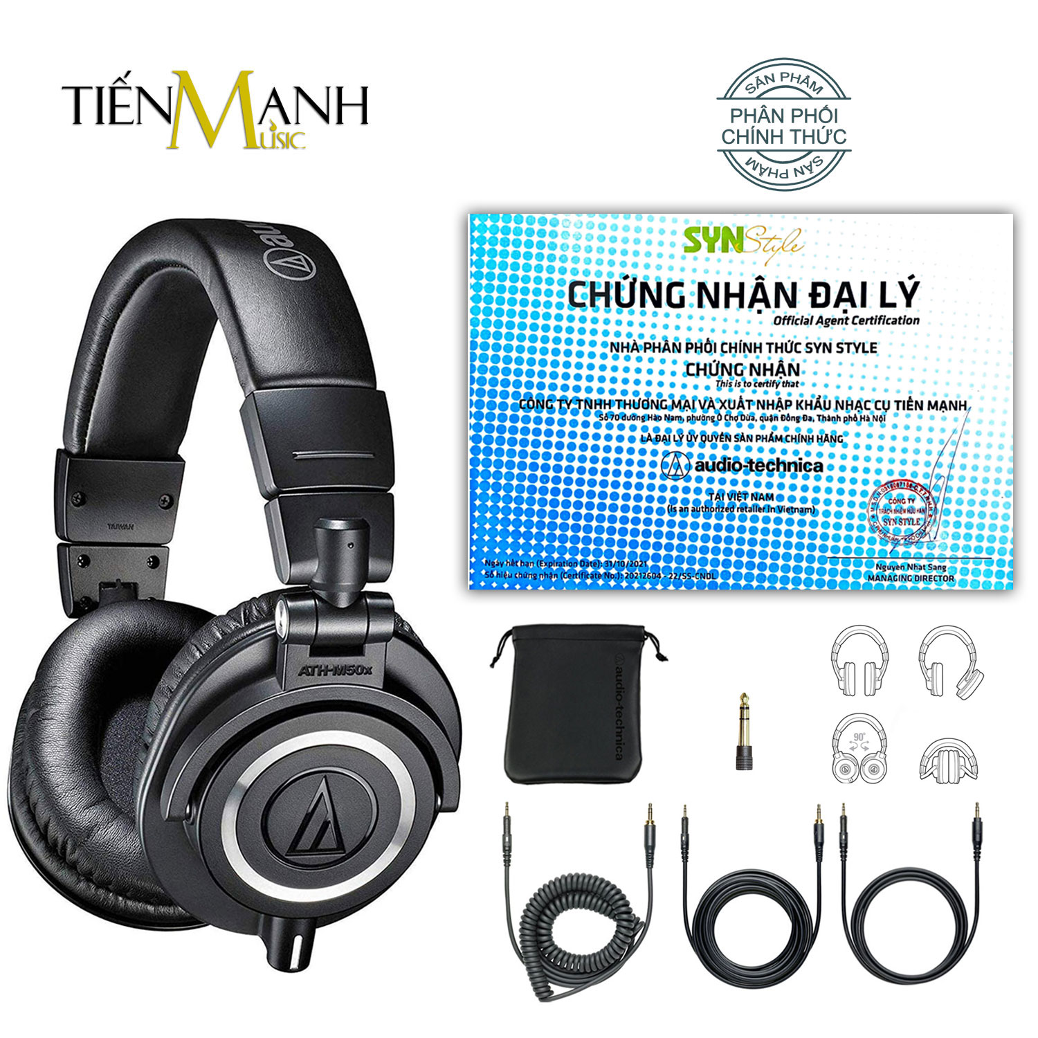 Tai Nghe Kiểm Âm Audio Technica ATH-M50X (Đen)