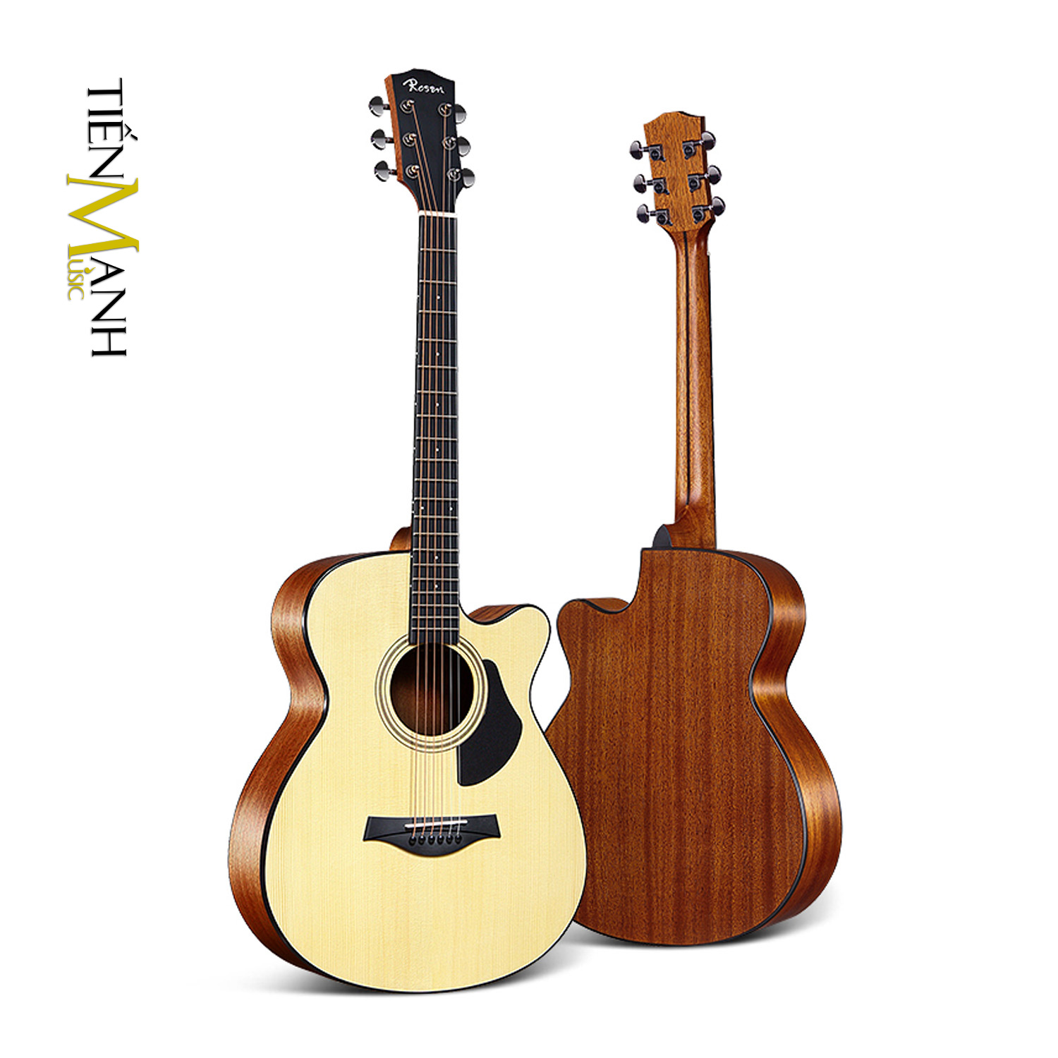 Đàn Guitar Acoustic Rosen G15 Màu Gỗ Dáng A (Size 40)