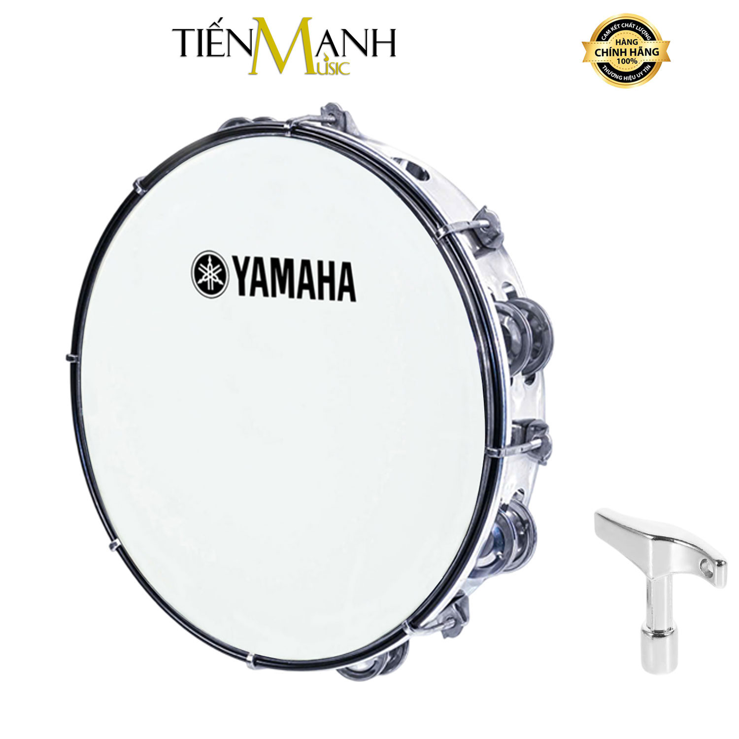 Trống lắc tay - Lục lạc gõ bo Tambourine Yamaha MT6-102A (Trắng)