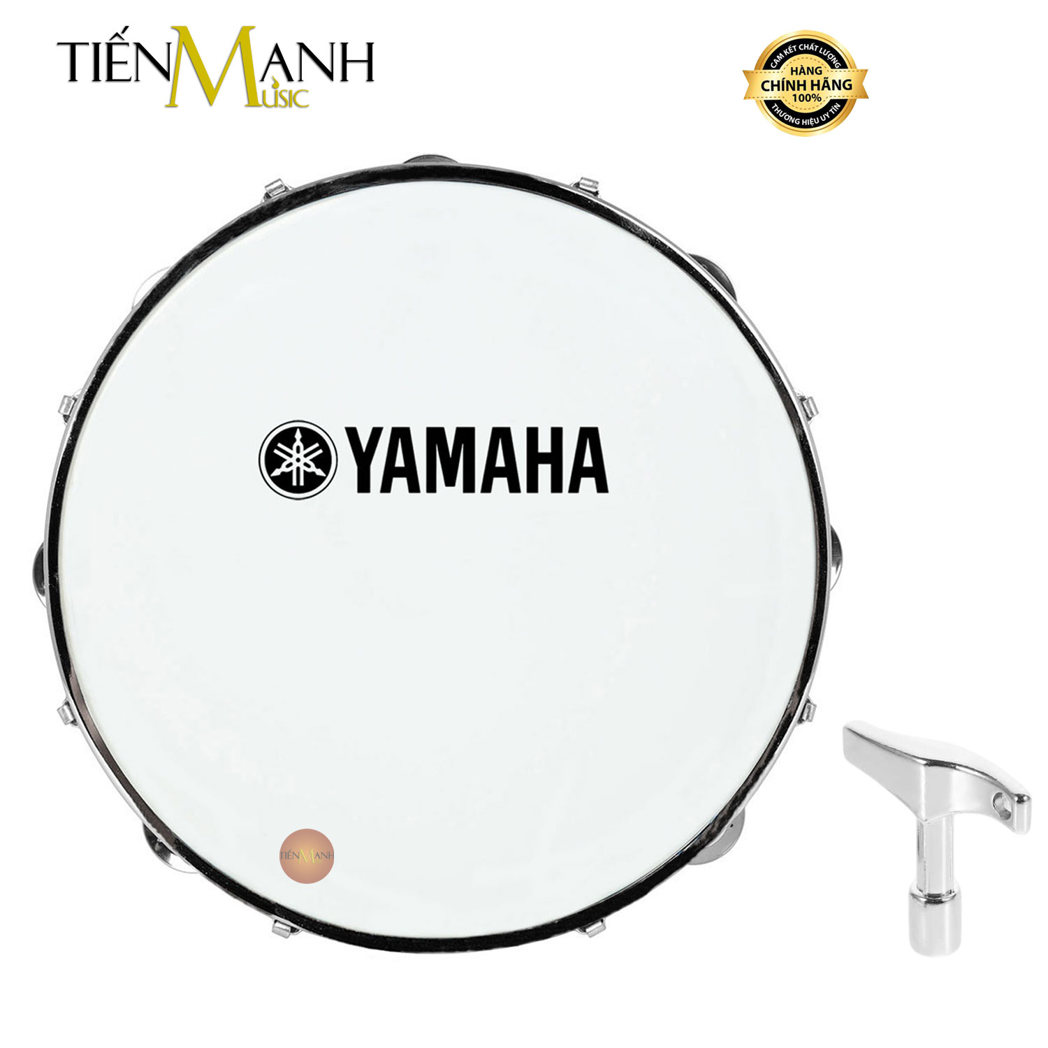 Trống lắc tay - Lục lạc gõ bo Inox Tambourine Yamaha MT6-102A (Trắng)