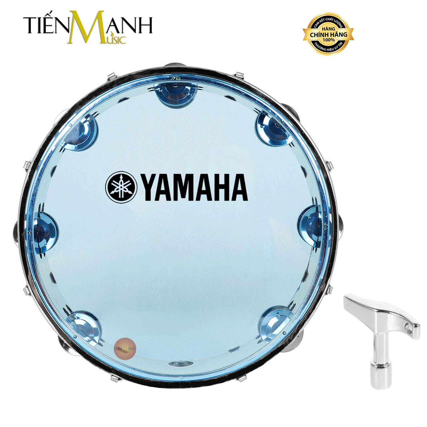 Trống lắc tay - Lục lạc gõ bo Inox Tambourine Yamaha MT6-102B (Xanh)