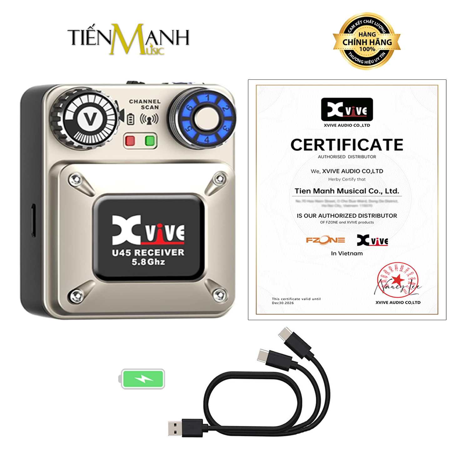 Cục Nhận Mở Rộng Xvive U45R Cho Bộ Thu Phát Tai Nghe Không Dây U45