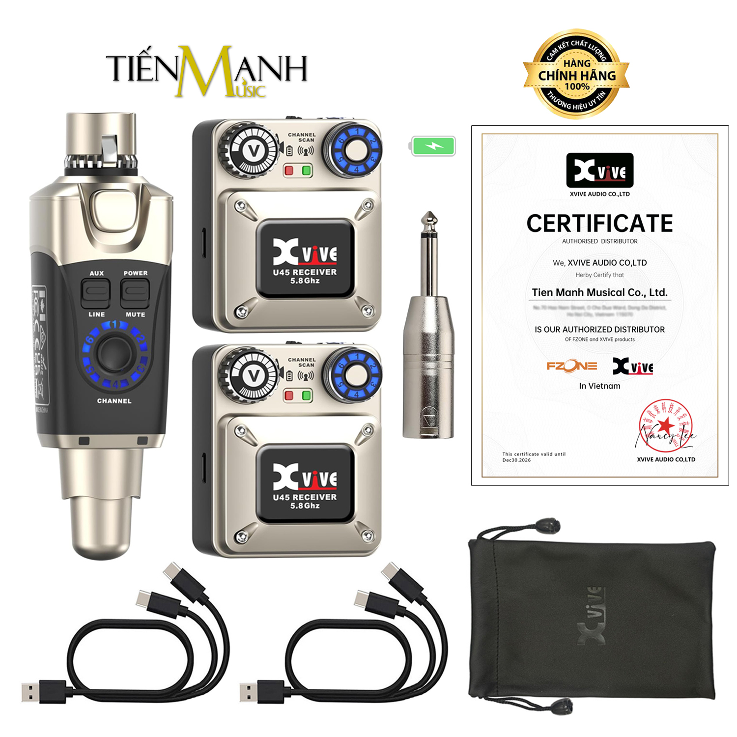 Bộ Thu Phát Tai Nghe Không Dây Xvive U45R2