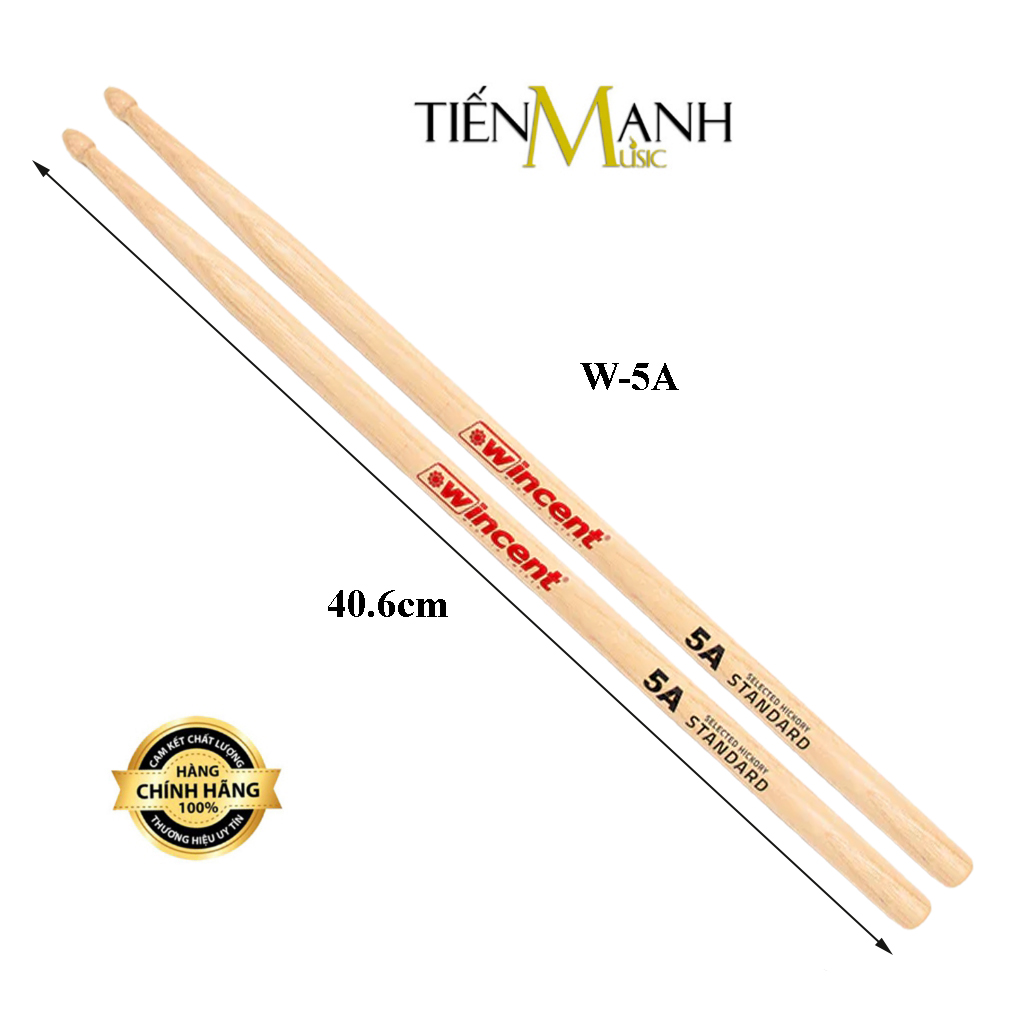 Dùi Trống Wincent W-5A Standard Hickory - Acorn Tip - Drumsticks
