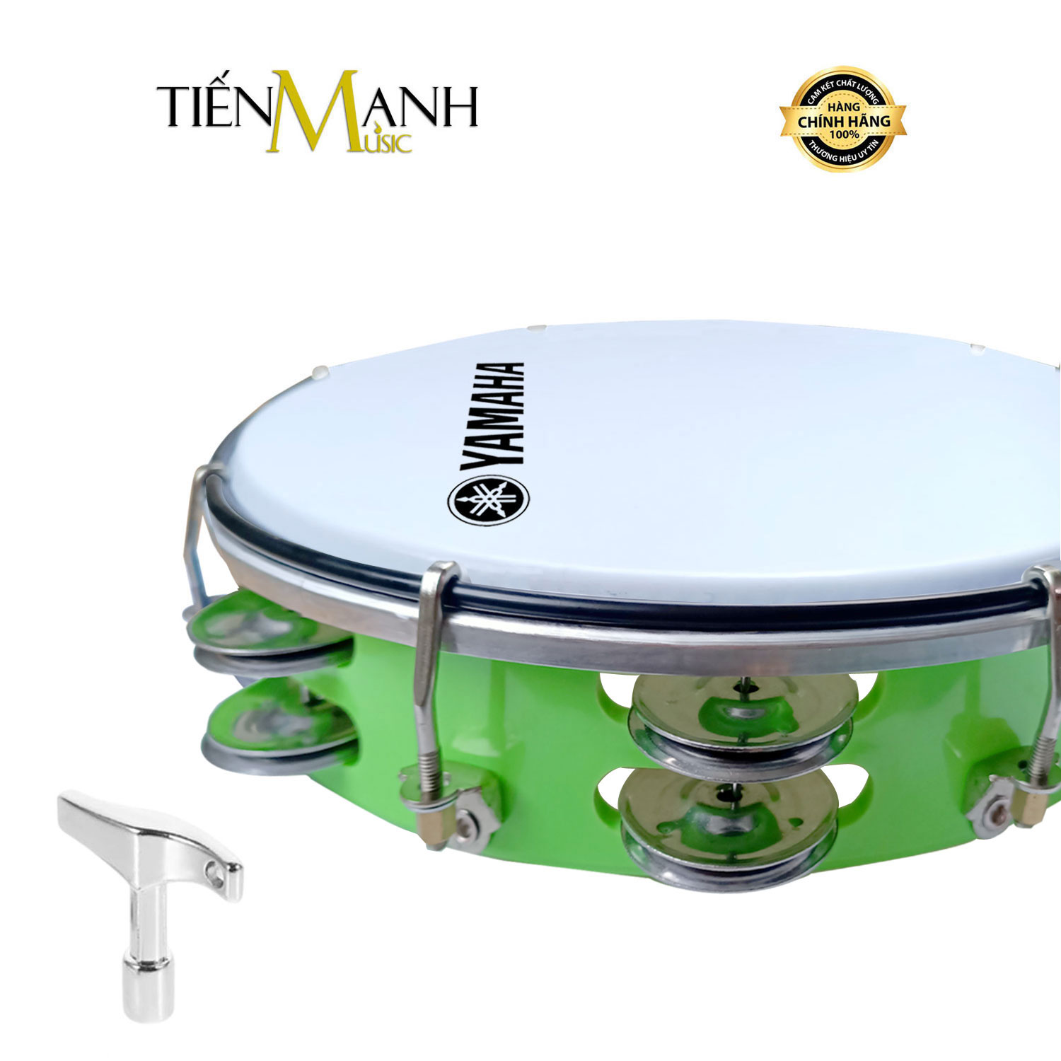 Trống Gõ Bo Lắc Tay Khung Nhựa Xanh Lá Tambourine Yamaha