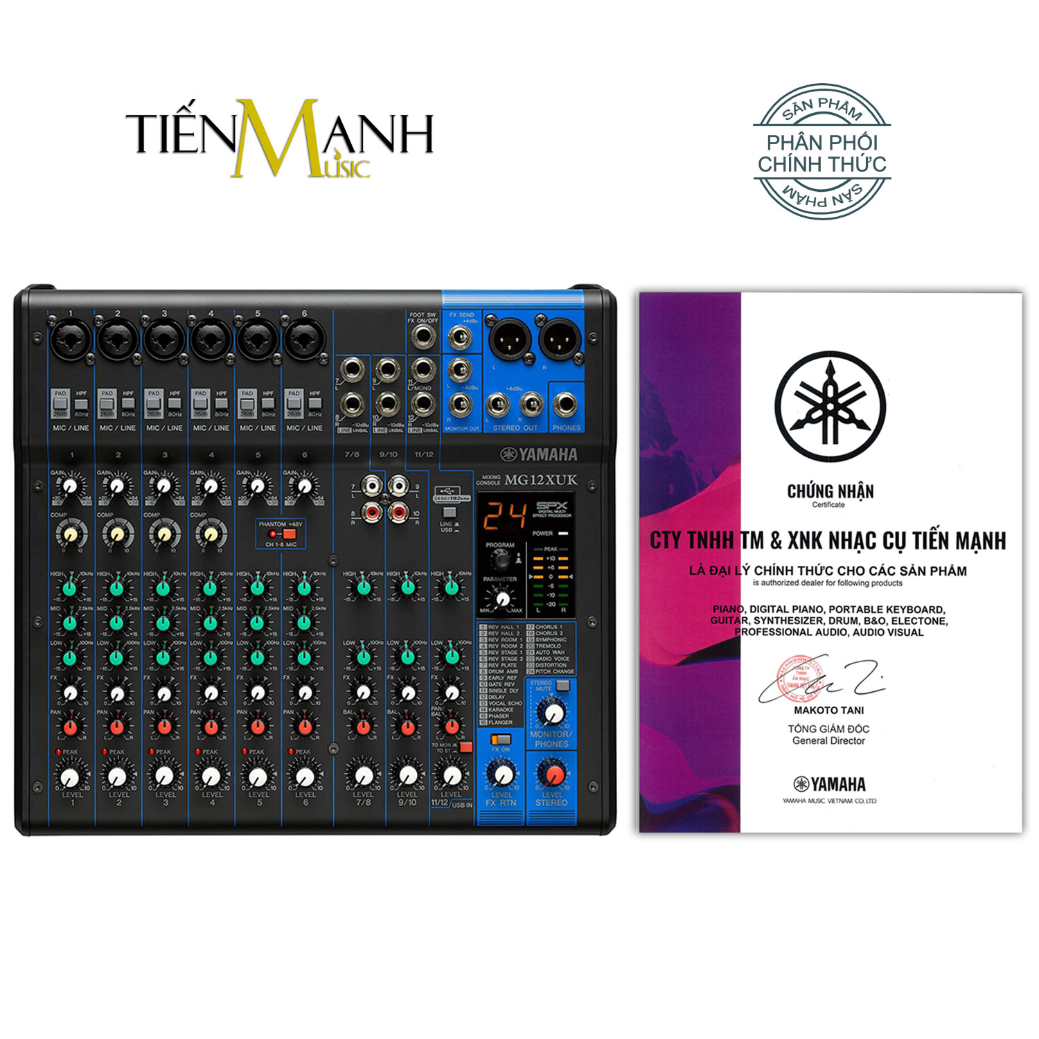 Yamaha MG12XUK Soundcard kiêm Bàn Trộn Mixer Interface Compact Stereo Mixing Console Phòng Thu Studio Mix MG12