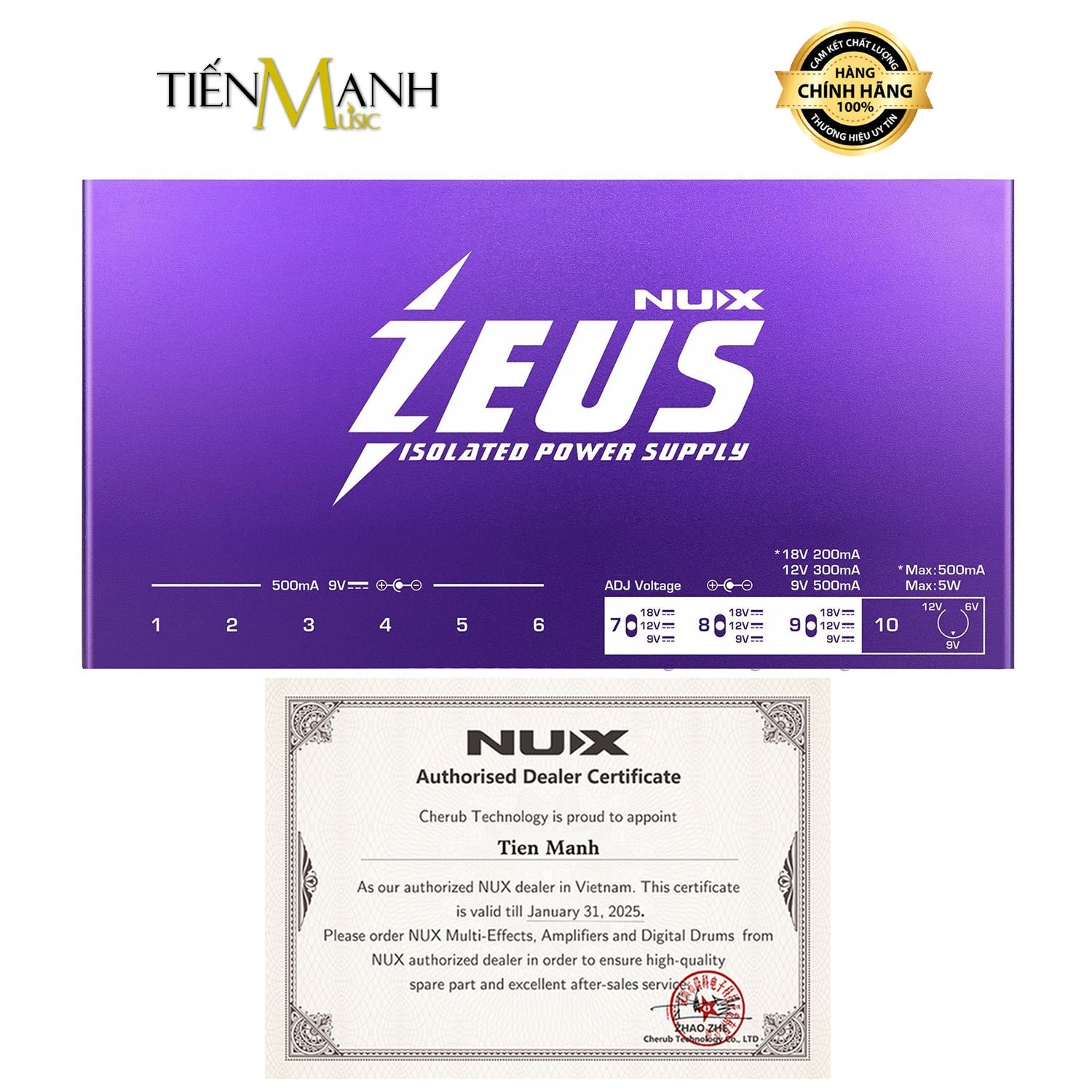 Bộ Chia Nguồn 10 Cổng Nux Zeus NIP-Z10