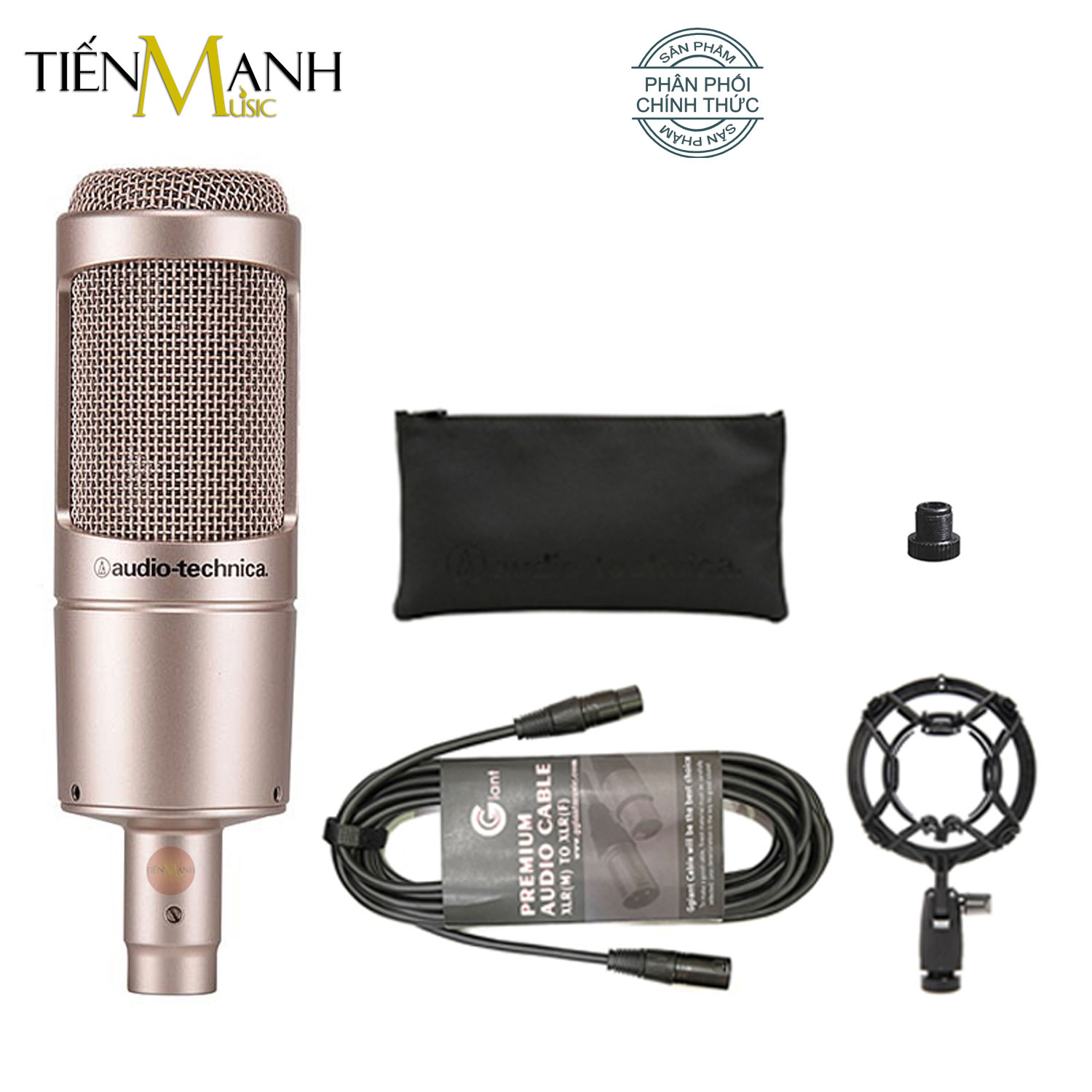 Micro Audio Technica AT2035 (Màu Gold) - Mic Thu Âm Phòng Studio, Microphone Cardioid AT-2035