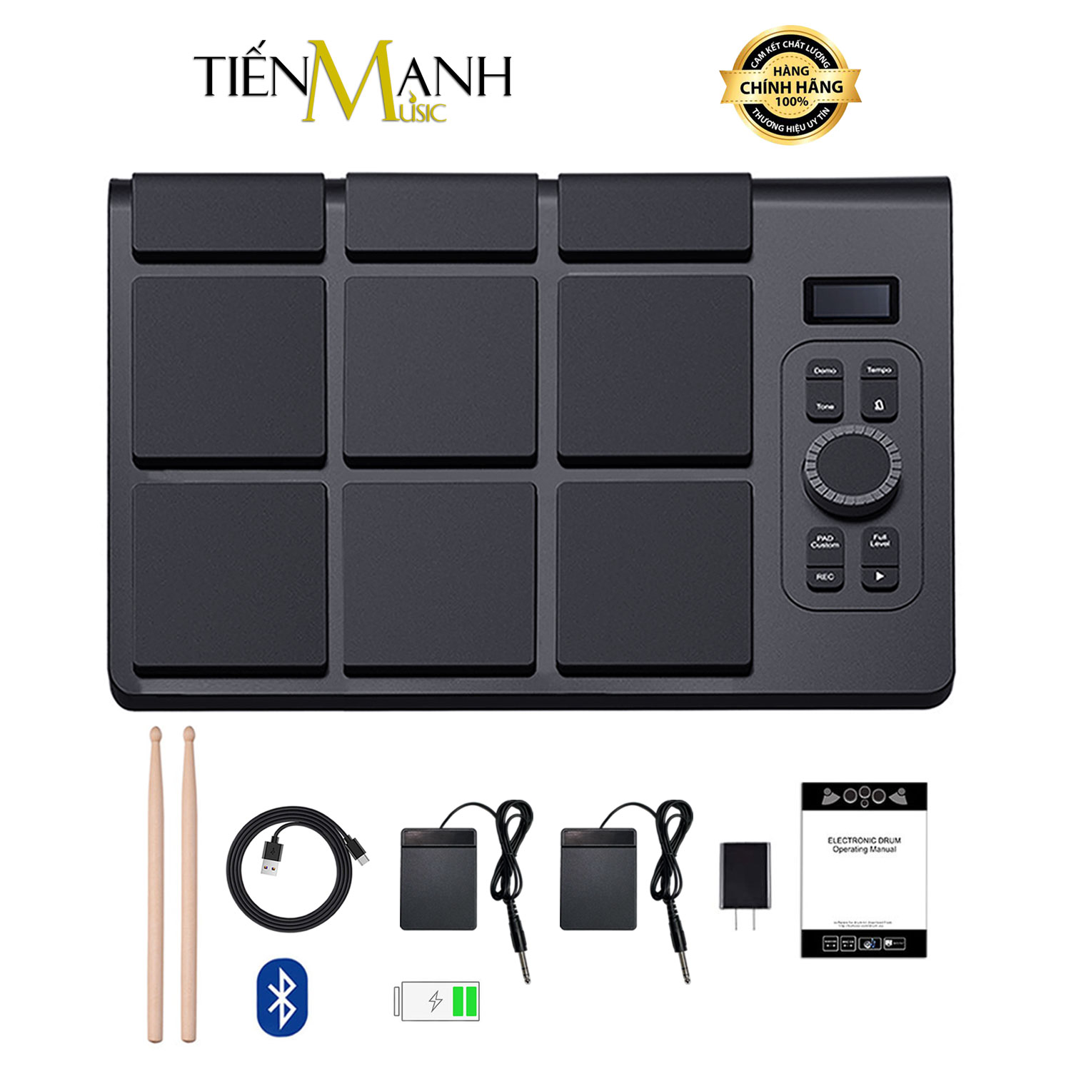 [Bluetooth] Bộ Trống Điện Tử Konix ED02 Ultra-Portable 9-Pad