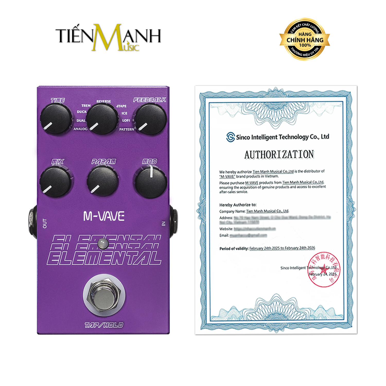 Phơ Guitar M-Vave Hiệu Ứng Trễ M-Vave Elemental – Delay Effects