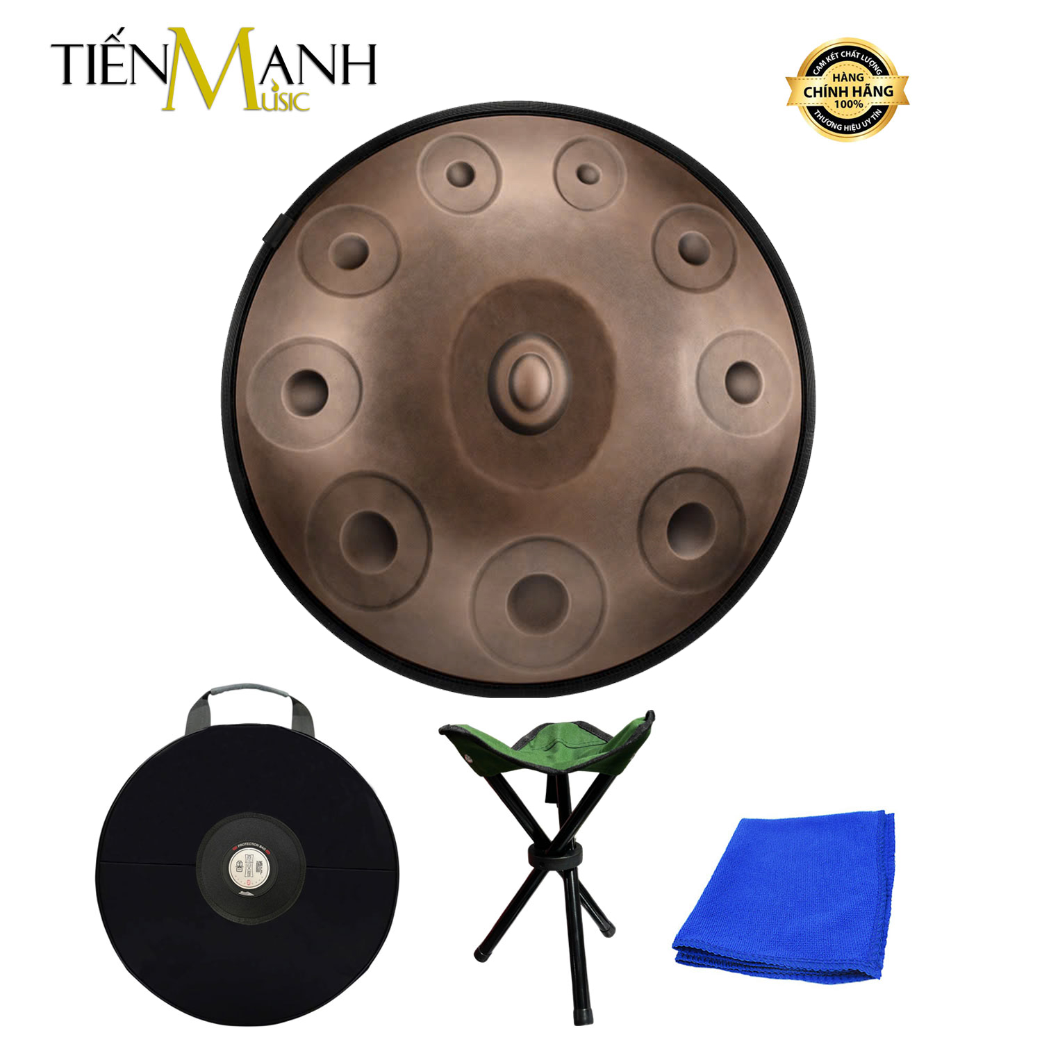 Trống Thép Handpan Drum 10 Nốt Hluru HB10-Bronze