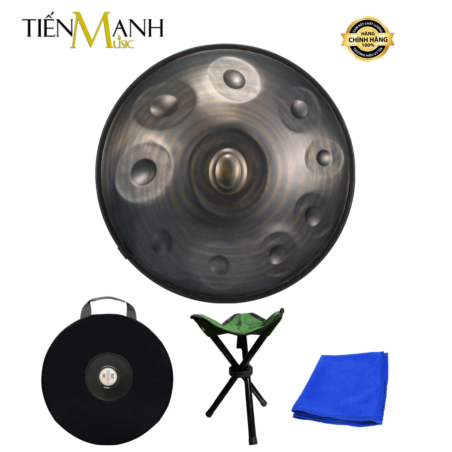 Trống Thép Handpan Drum 10 Nốt Hluru HB10-Brown