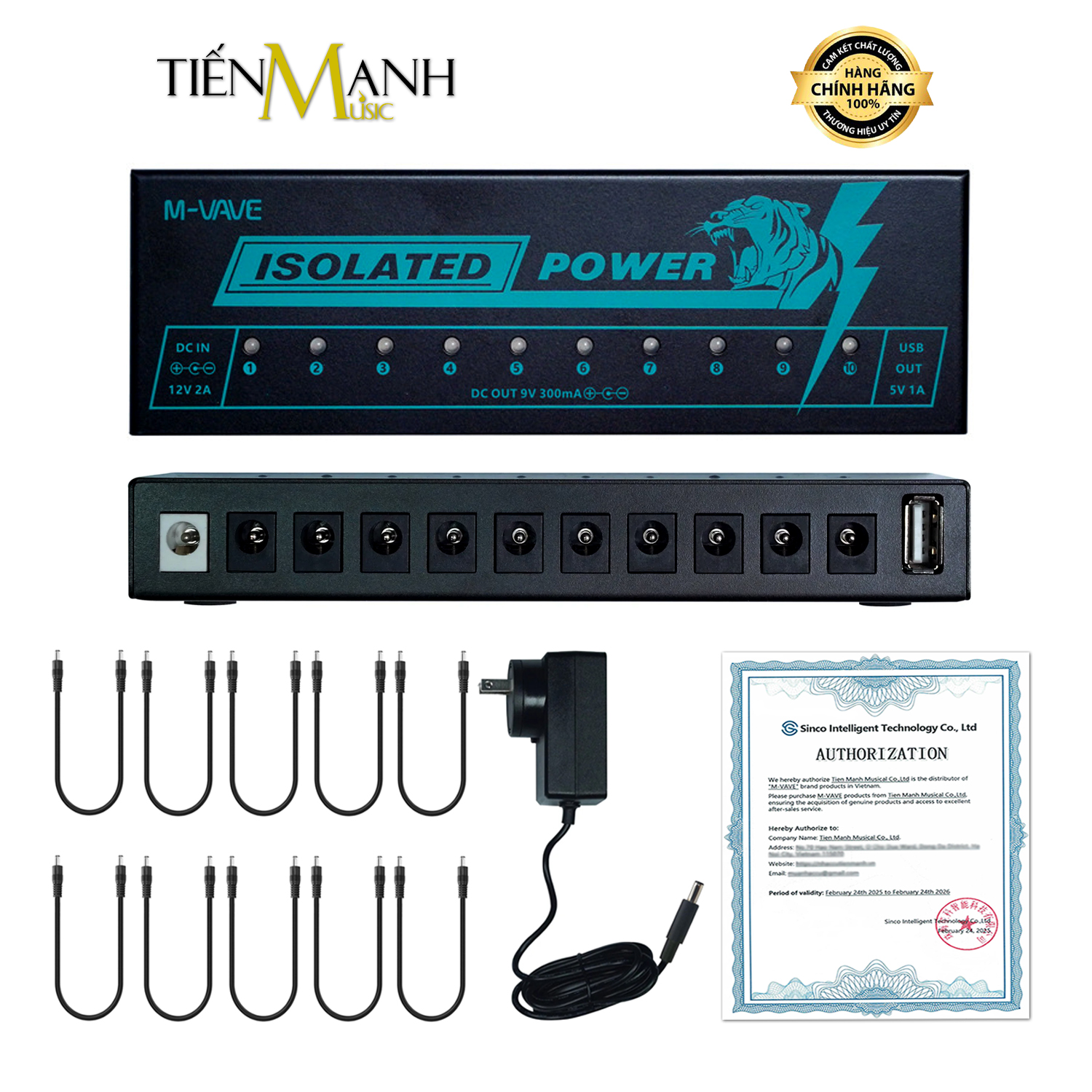Nguồn Cách Ly 10 Cổng Cho Phơ M-Vave Isolated Power US SK2 – Giảm Nhiễu, Dòng Điện Ổn Định Cho Từng Pedal
