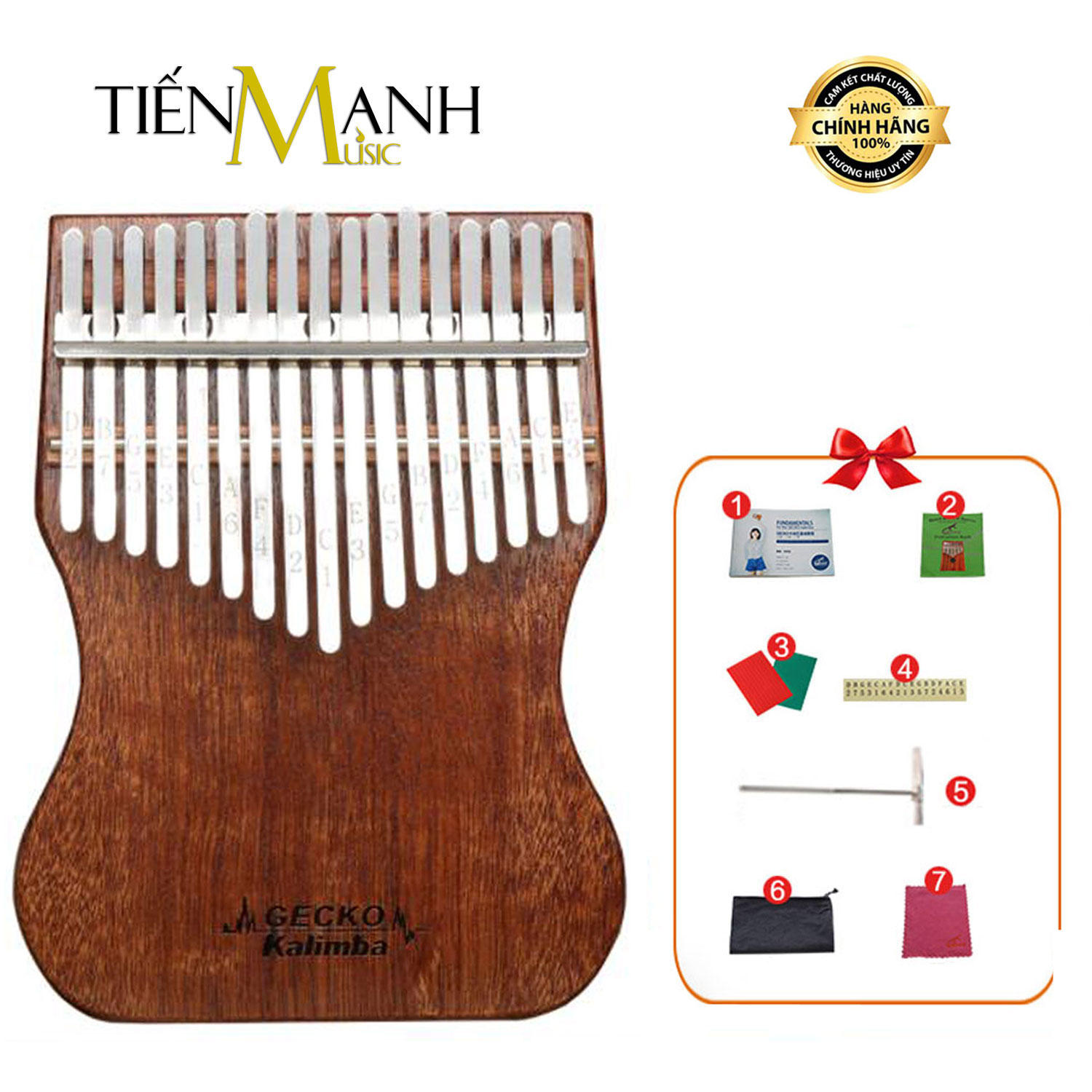 [Khắc Phím] Đàn Kalimba Gecko 17 Phím K17MAP - Tone C