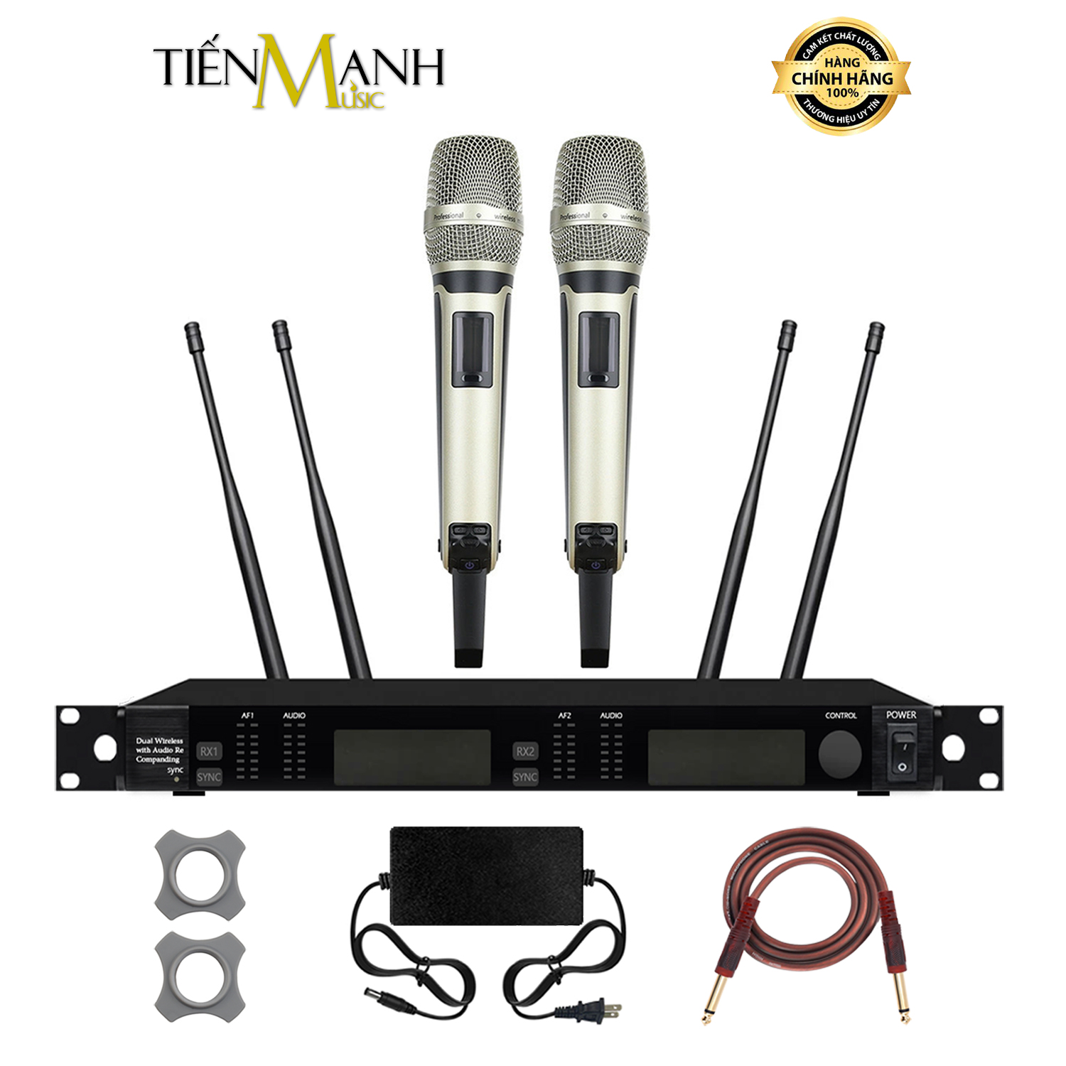 Bộ 2 Micro Không Dây Dr.Mic WMGD - Mic Cầm Tay Vocal Microphone Karaoke Wireless