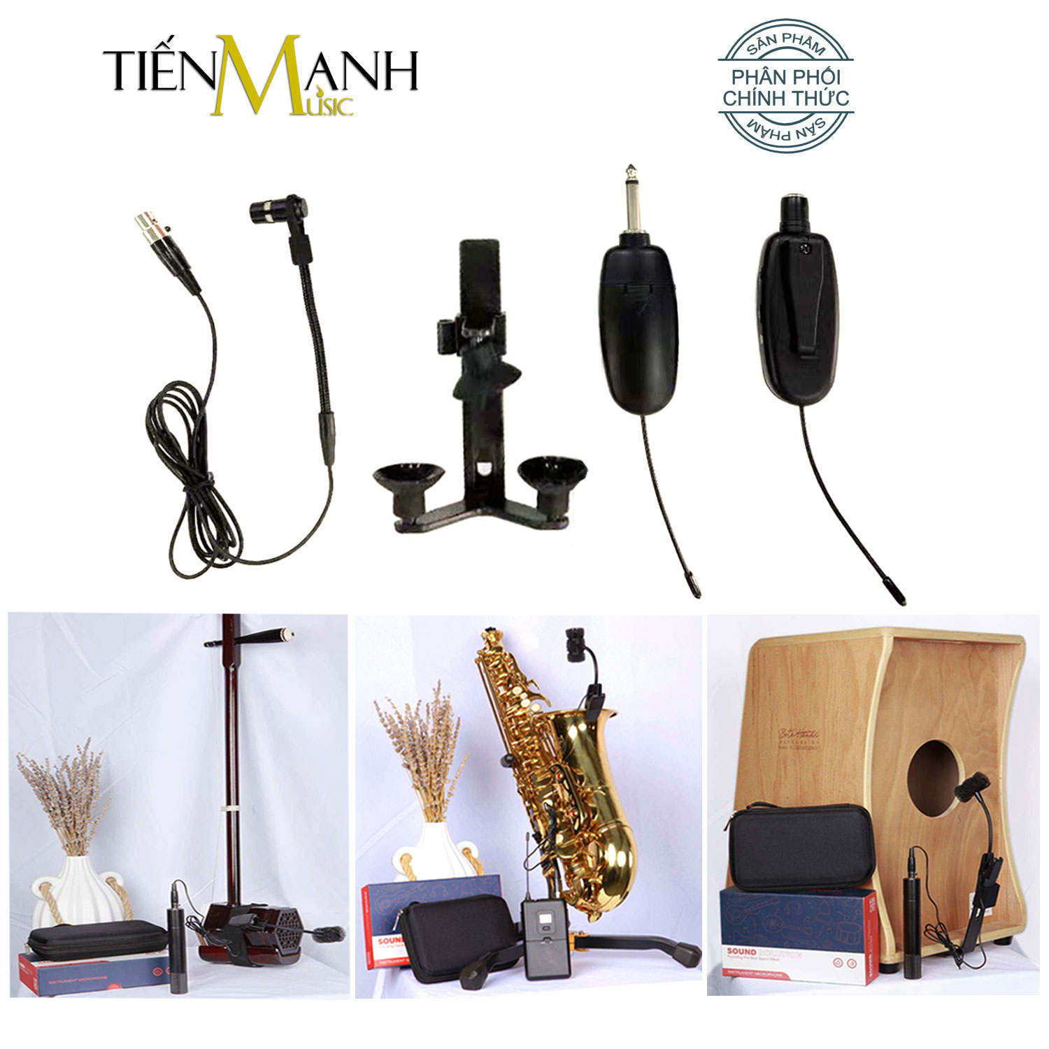 Bộ Microphone Không Dây Dr.MIC W8-8-B10 Dùng Cho Đàn Violin, Guitar, Kèn, Nhị và Nhạc Cụ Khác - Wireless receiver and transmitter