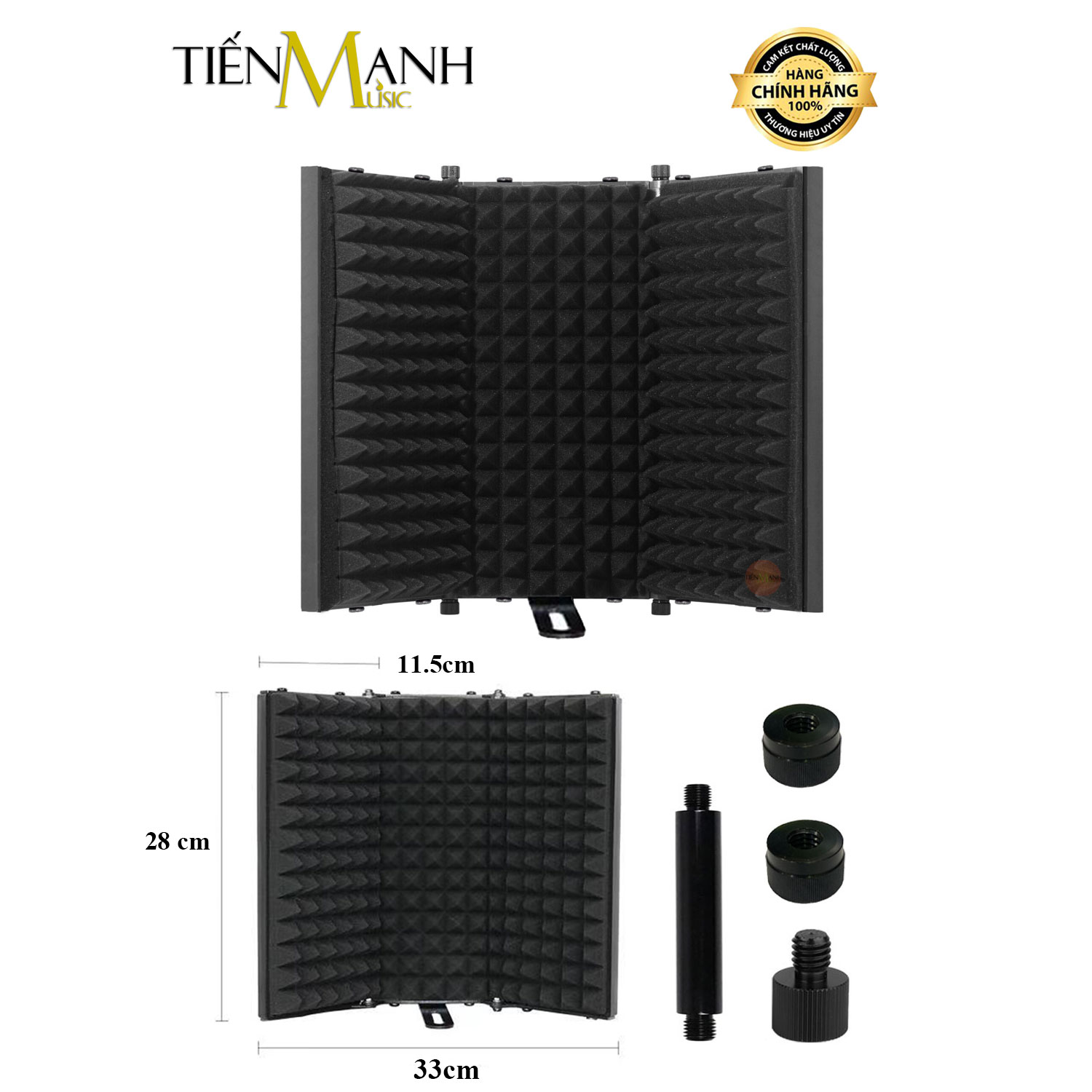 Màng Vách Chắn Tiêu Âm Cho Micro Phòng Thu Loại 3 Cánh Dr.Mic SIC-03N Mic Vocal Booth Màn Tấm Khung Vành Chống Dội, Vang, Tiếng Ồn