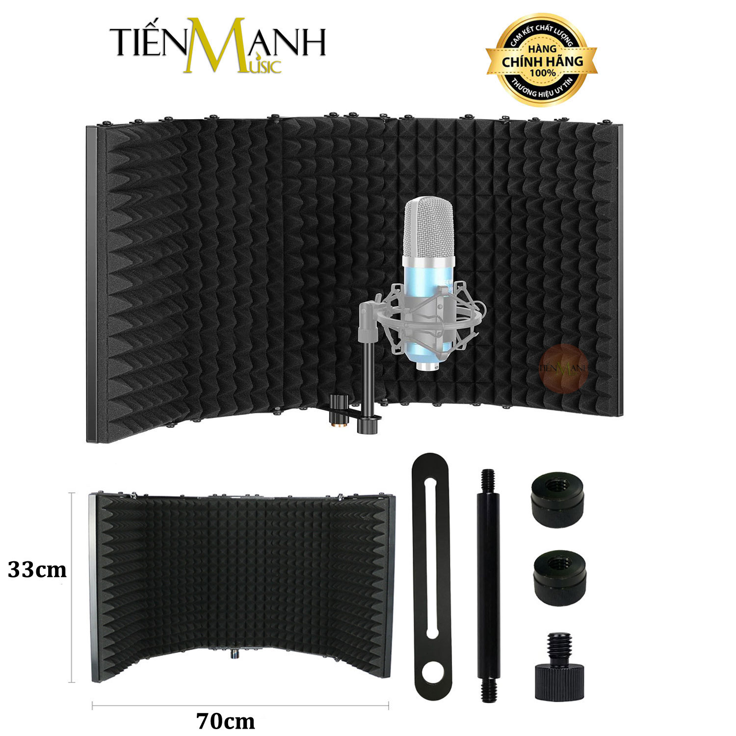 Màng Vách Chắn Tiêu Âm Cho Micro Phòng Thu Loại 5 Cánh Mic SIC-05 Vocal Booth Màn Tấm Khung Vành Chống Dội, Vang, Ồn