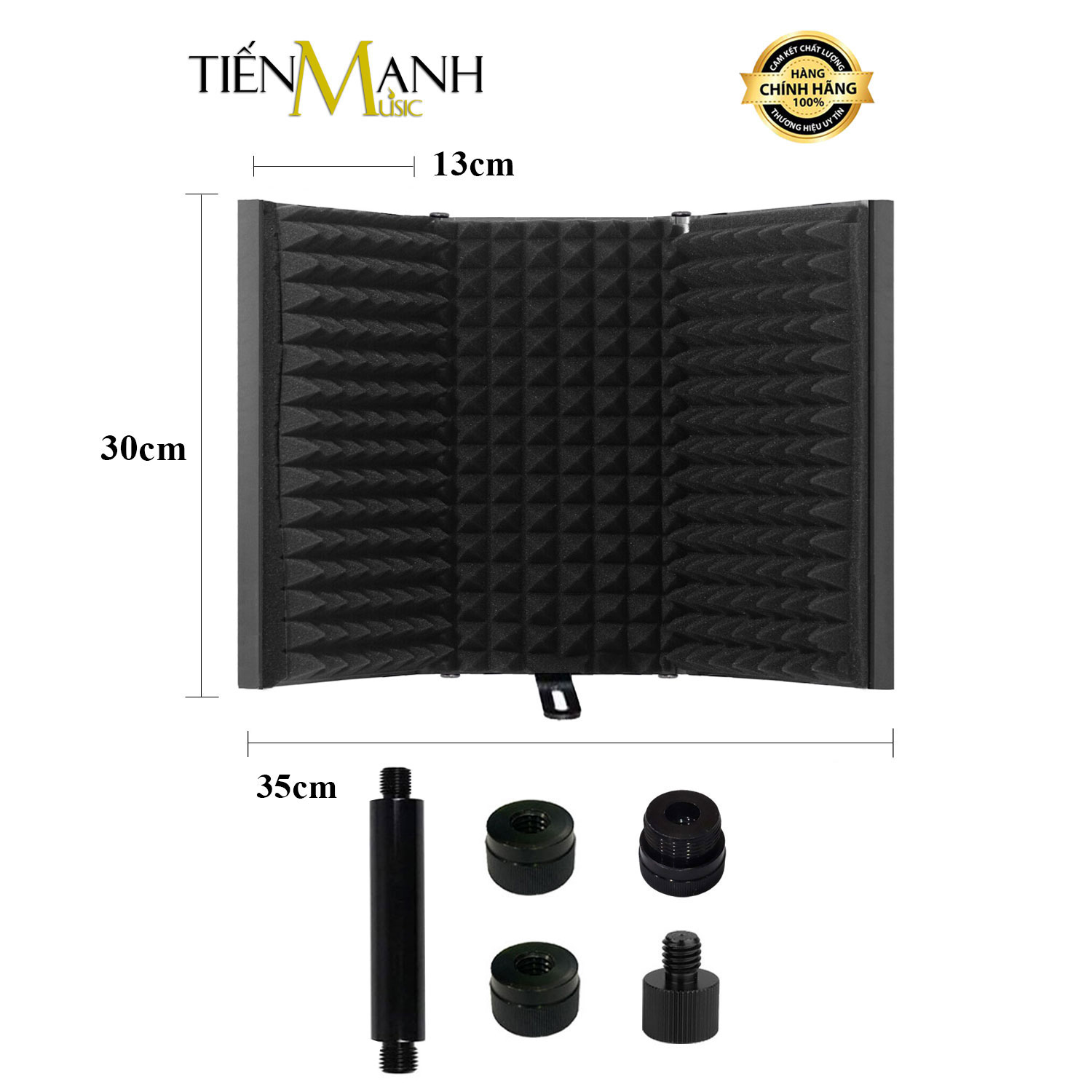 Màng Vách Chắn Tiêu Âm Cho Micro Phòng Thu Loại 3 Cánh Mic SIC-03 Vocal Booth Màn Tấm Khung Vành Chống Dội, Vang, Tiếng Ồn