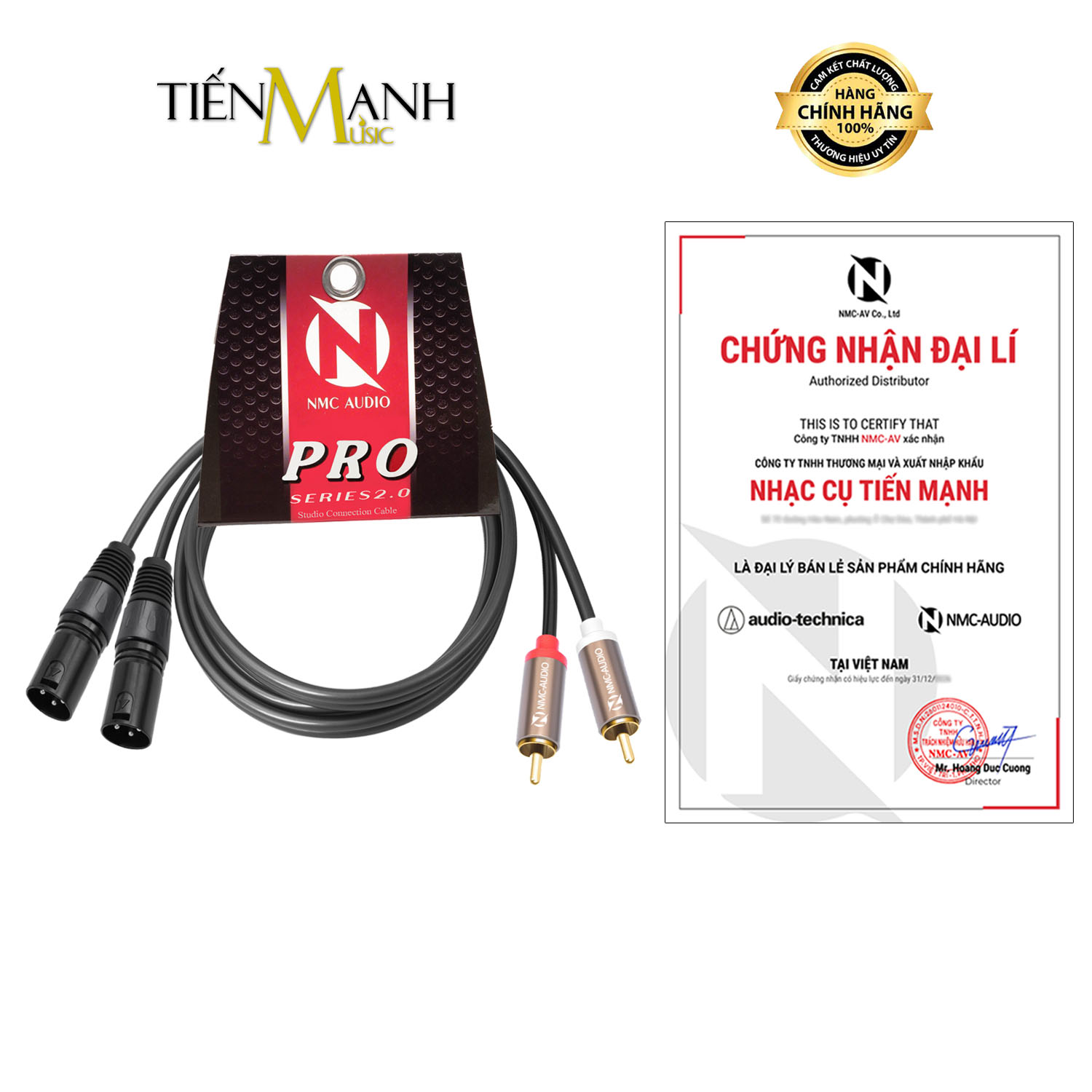 Cặp Dây Cáp 2 Đầu Canon Đực Sang 2 Đầu Hoa Sen Dài 3m NMC-AUDIO SP127
