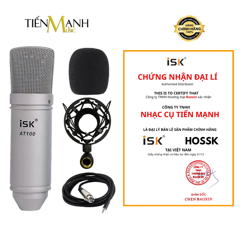 Micro ISK AT100 Mic Thu Âm Condenser Livestream Phòng Thu Studio Microphone Live Stream